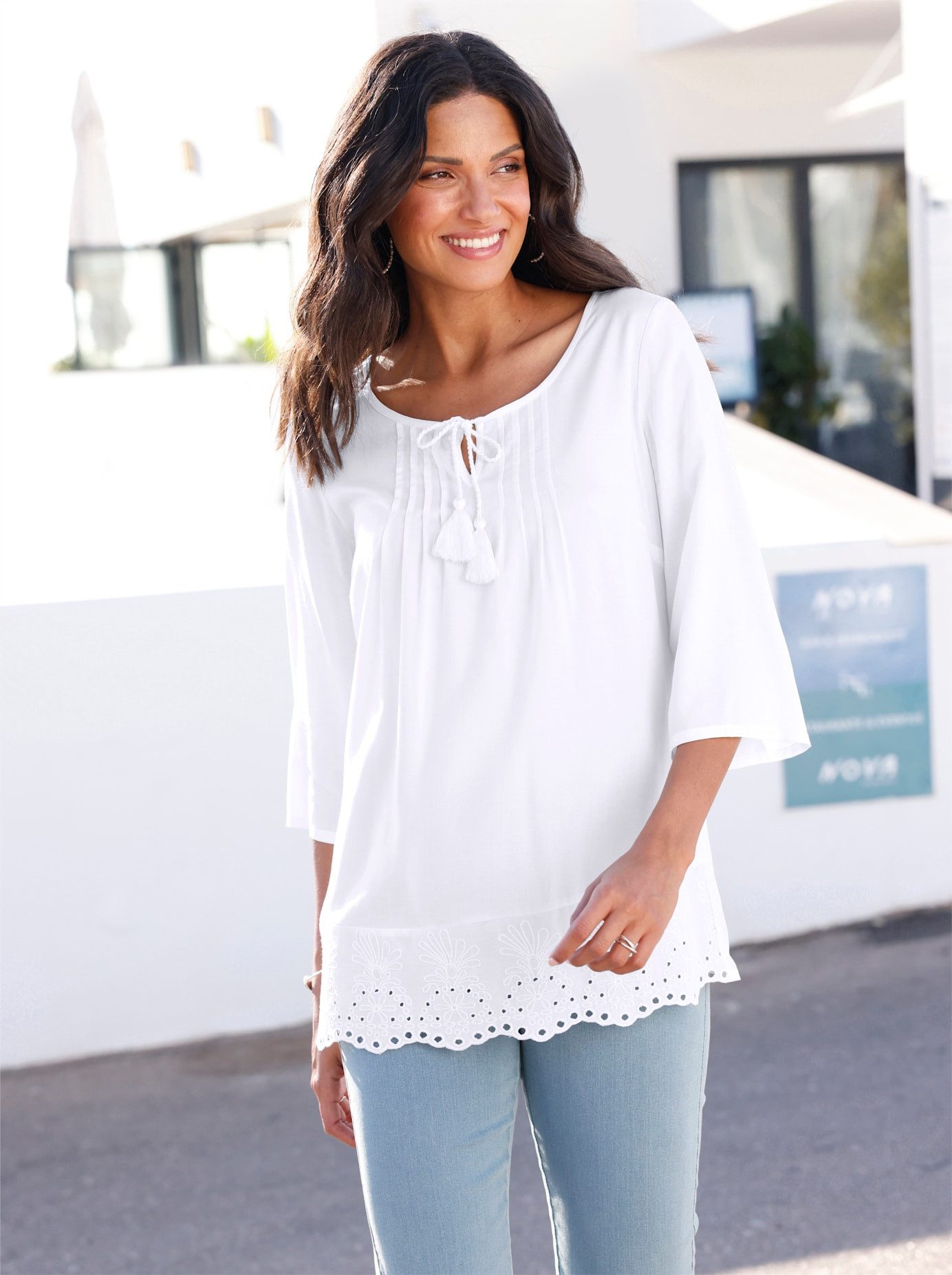 Classic Basics Lange blouse dames lange blouses maat 48 beige