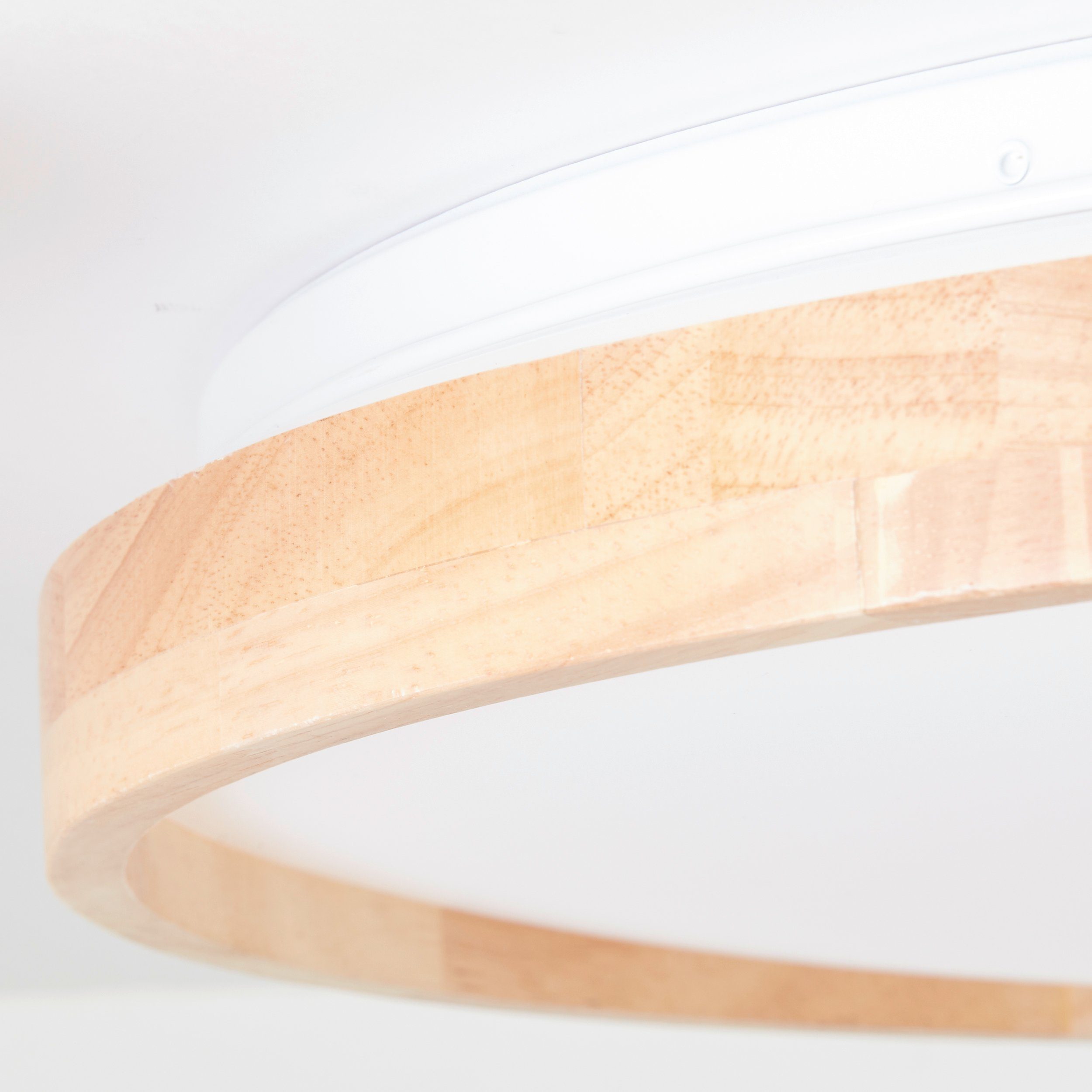 Brilliant Leuchten Led-plafondlamp Alson 3300 lm, ø 50 cm, metaal/hout/kunststof, licht hout/wit