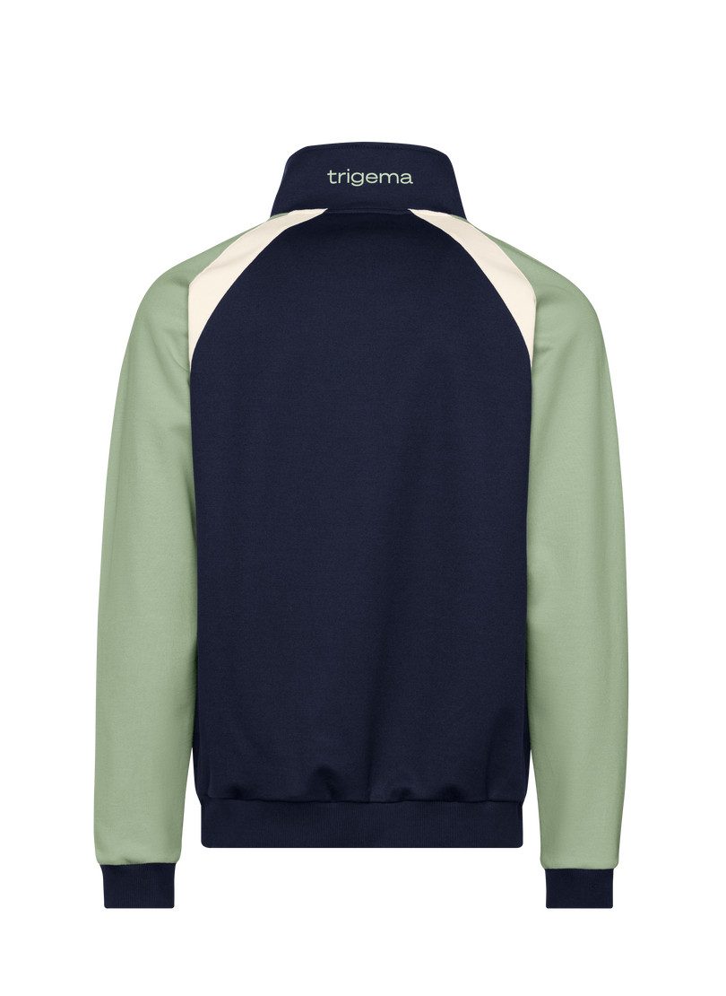 Trigema Trainingsjack TRIGEMA Sweatvest met staande kraag