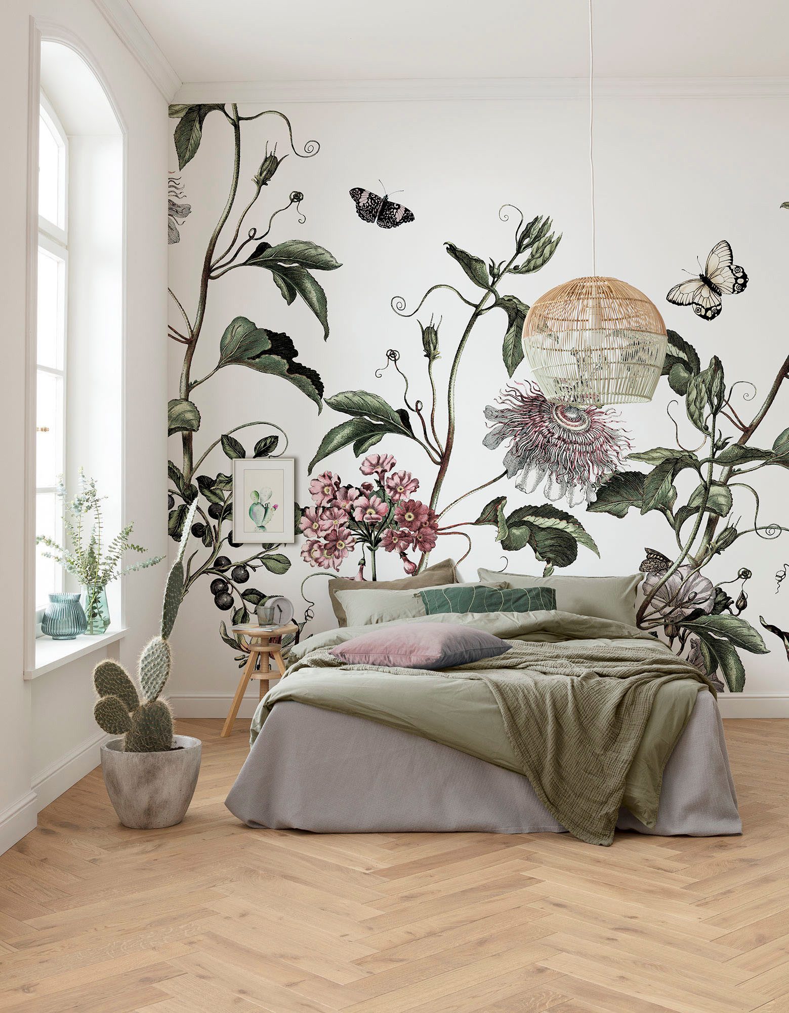 Komar Fotobehang Digitale print vlies - Paradis de Papillons - Afmeting 400 x 250 cm (1 stuk)