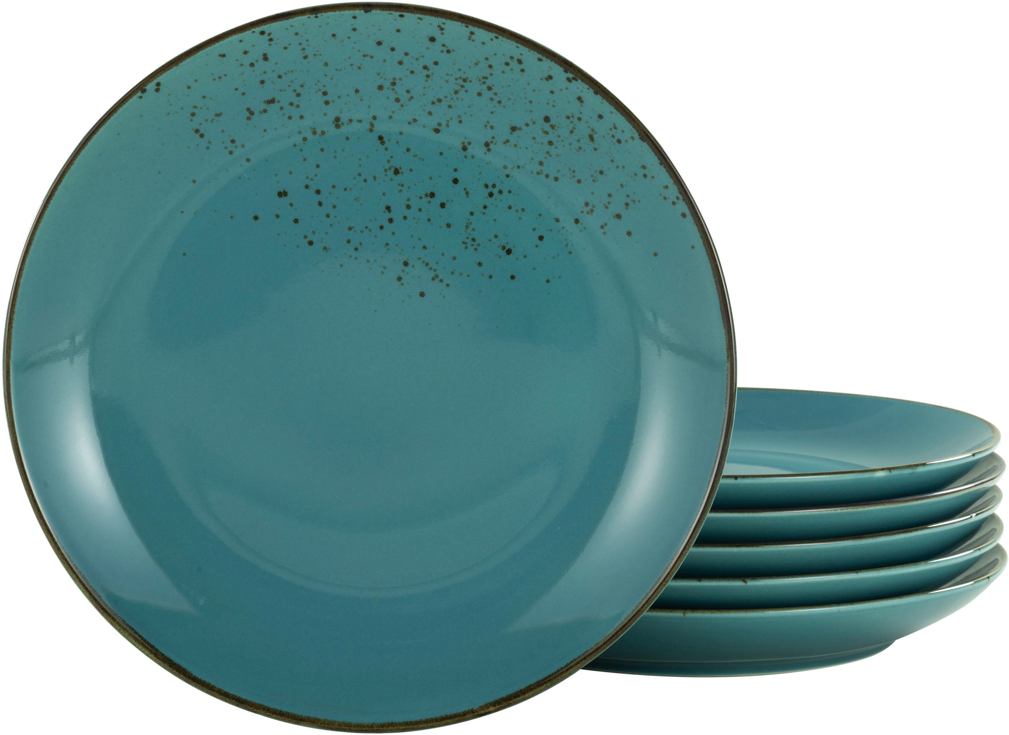 CreaTable Ontbijtbordje Dinerbord nature collection Bordenset voor 6 personen, ø 21 cm, aardewerk (set, 6-delig)