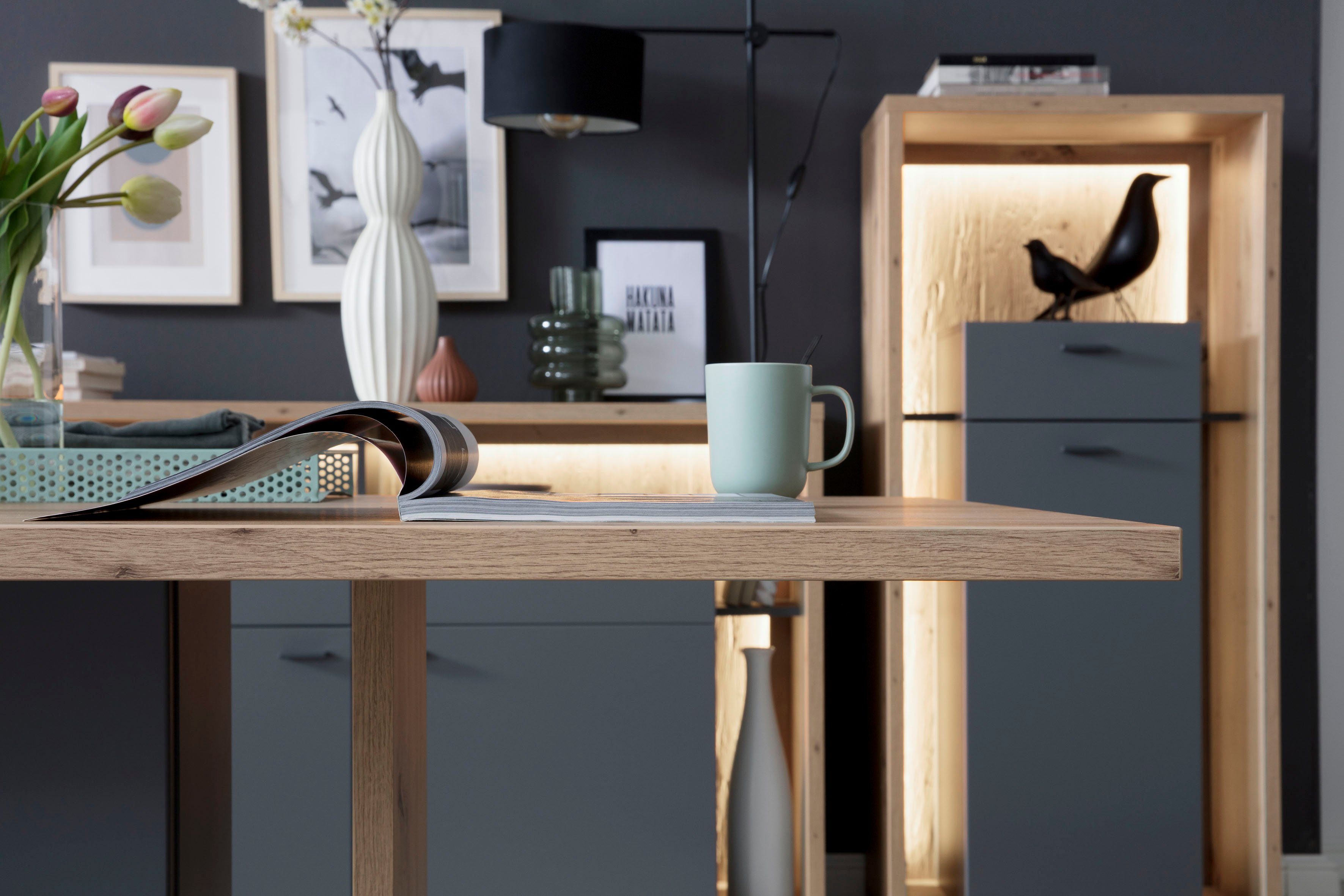 Identificeren Tijd Vaarwel MCA furniture Eettafel Lizzano Landelijke stijl modern, tot 80 kg  belastbaar, tafel 160 cm breed makkelijk besteld | OTTO
