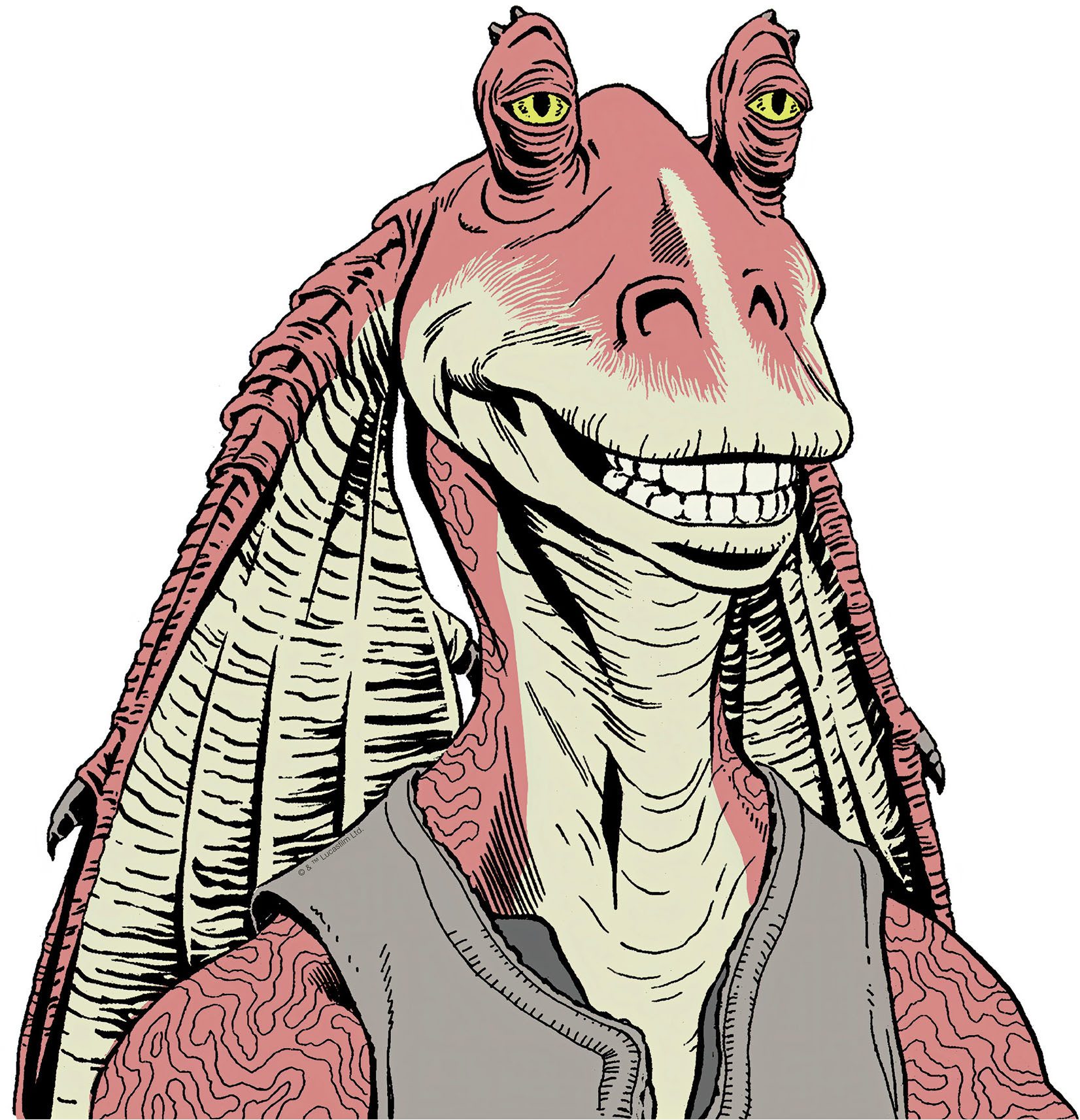 Komar Artprint op linnen Star Wars Jar Jar Binks 40 x 50 cm (breedte x hoogte) - kinderkamer, decoratie (1 stuk)