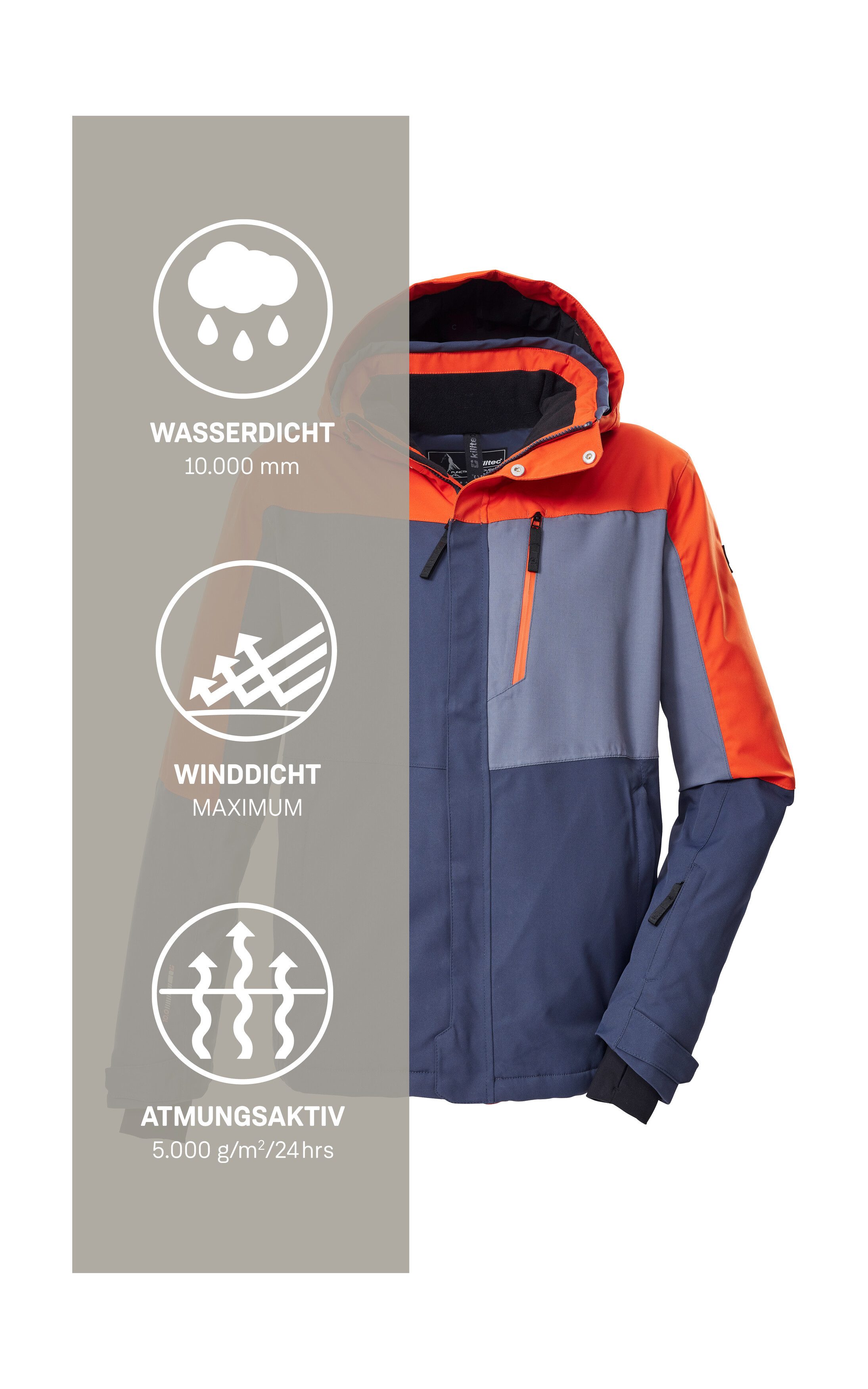 Killtec Ski-jack KSW 52 MN SKI JCKT Waterdichte, ademende herenjas met sneeuwvanger en zakken