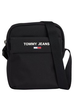 tommy jeans mini-bag tjm essential reporter 1.2l kleine schoudertas zwart