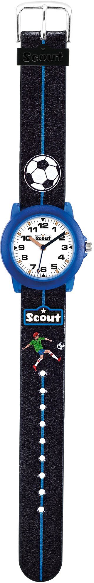 Scout Kwartshorloge Crystal, 280305000 met voetbal motief, ook ideaal als geschenk