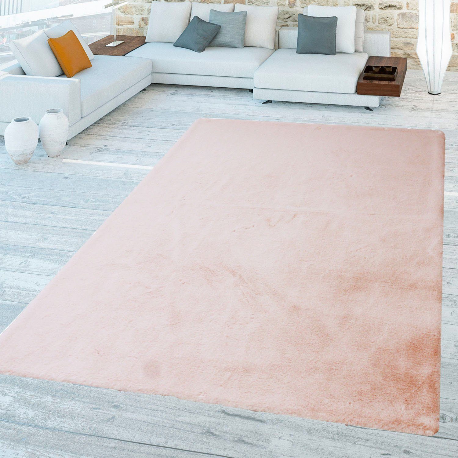 andas Vachtvloerkleed Mombert Konijnenbont-gevoel, imitatiebont, zacht, woonkamer, slaapkamer