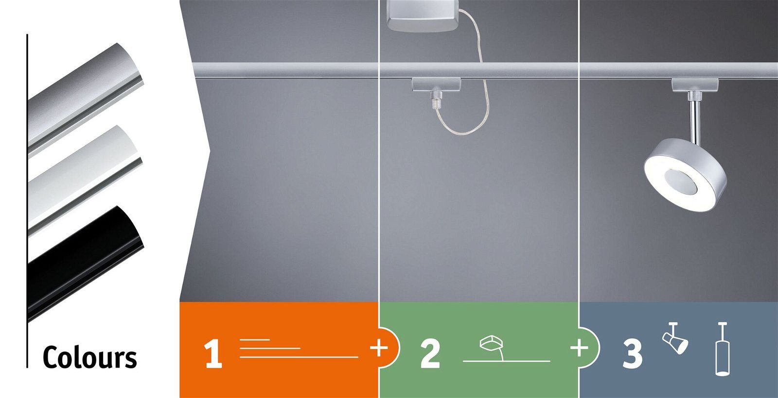Paulmann Railsysteem-lampen URail rail spot Arena 950lm 15,3W 4000K 230V Chroom mat, Chroom (1-delig)