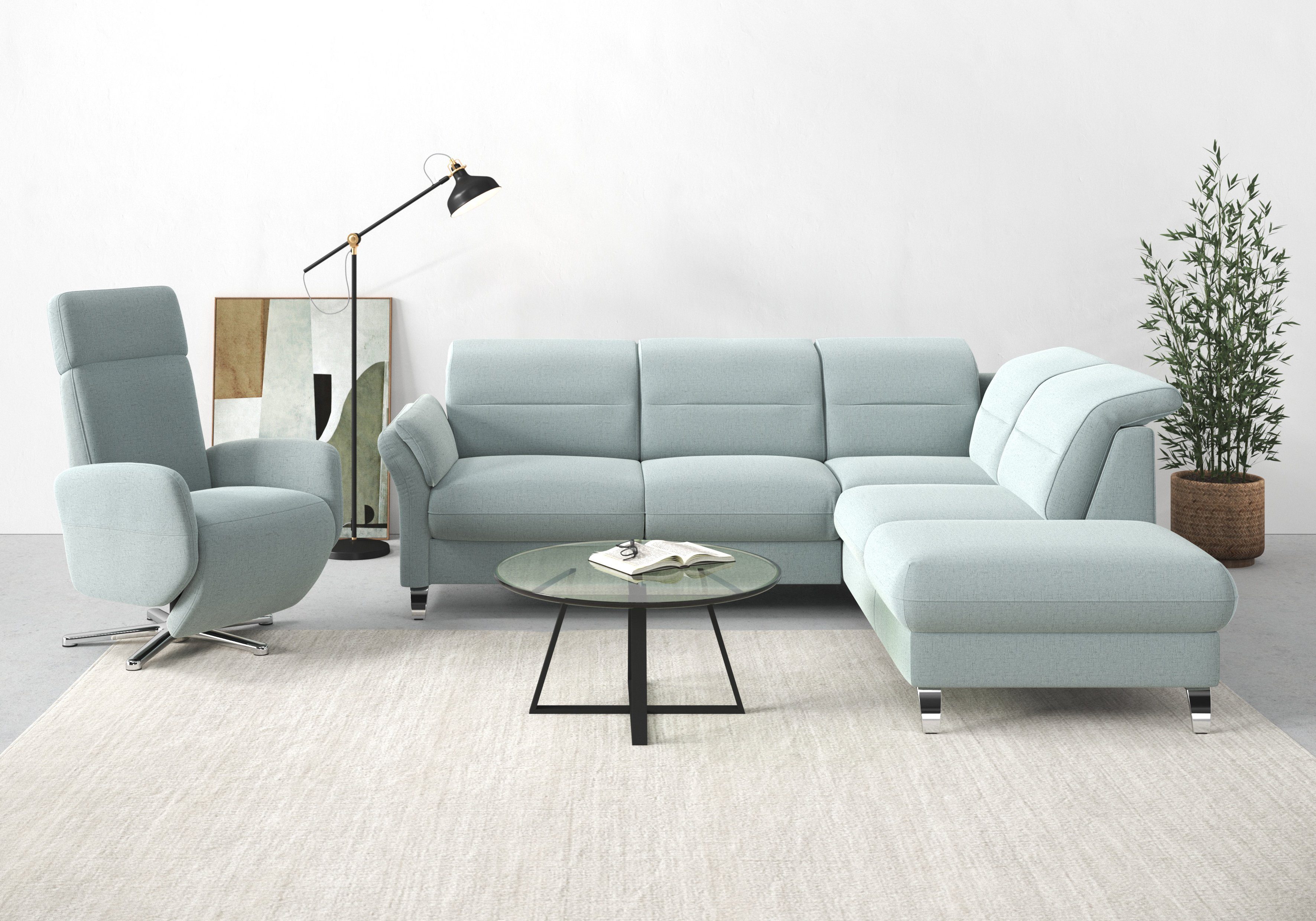 sit&more Relaxfauteuil Grenoble, incl. hoofdsteunverstelling en bekabelde afstandsbediening