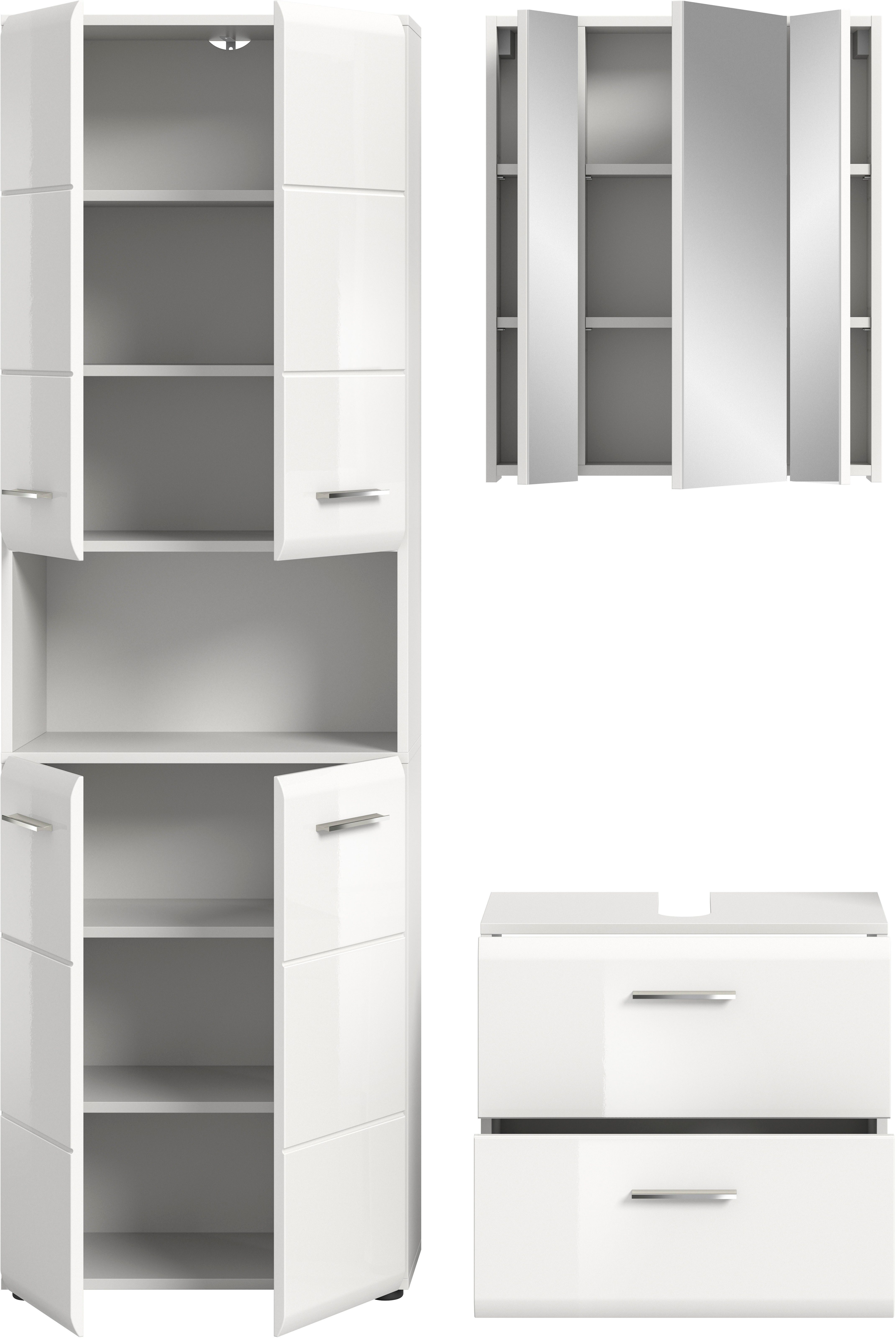 INOSIGN Badmeubelset FLORENZ, TOPSELLER!, 3-delige badcombinatie, hoogwaardige MDF-front