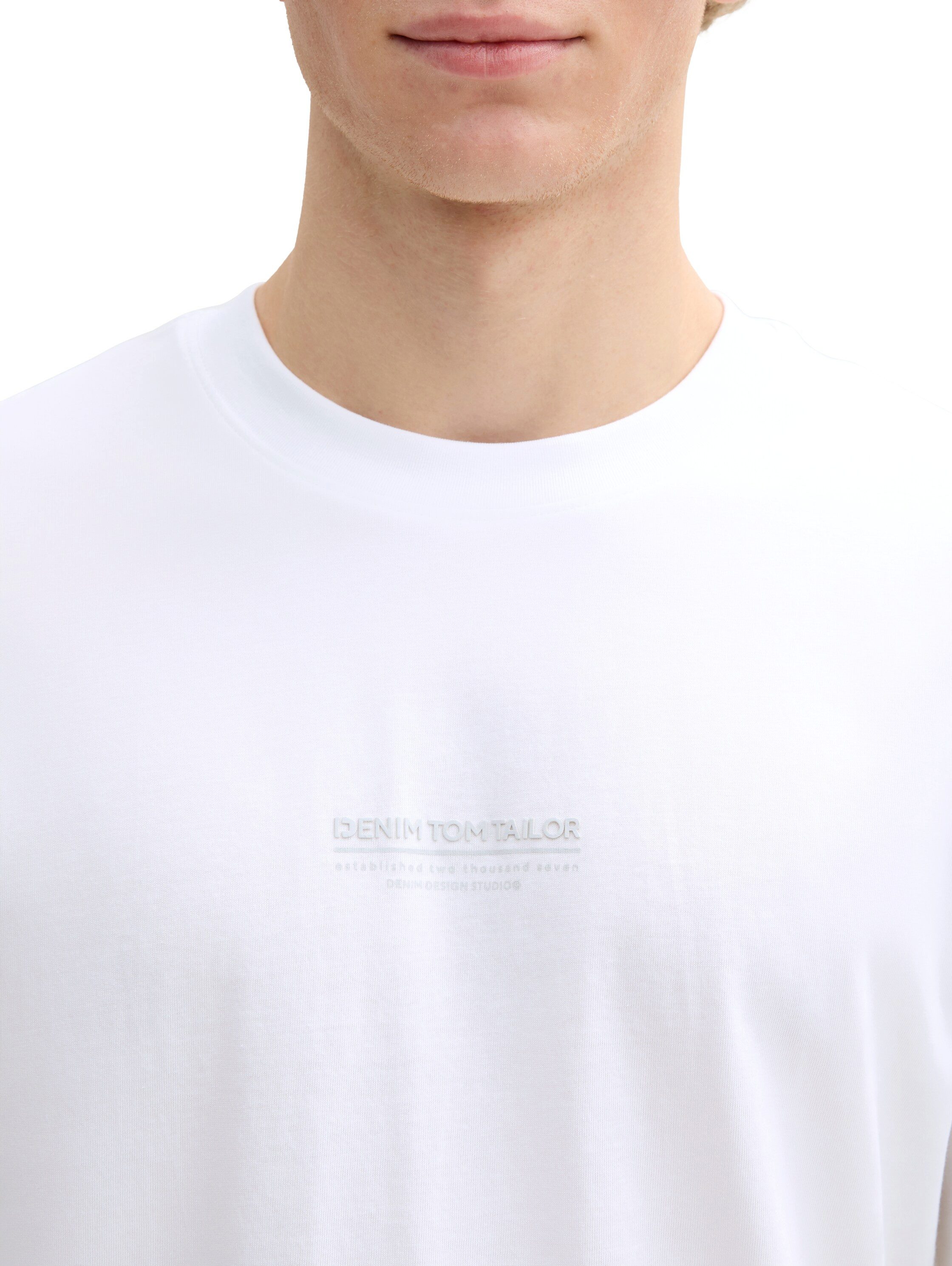 Tom Tailor Denim T-shirt met merkfrontprint