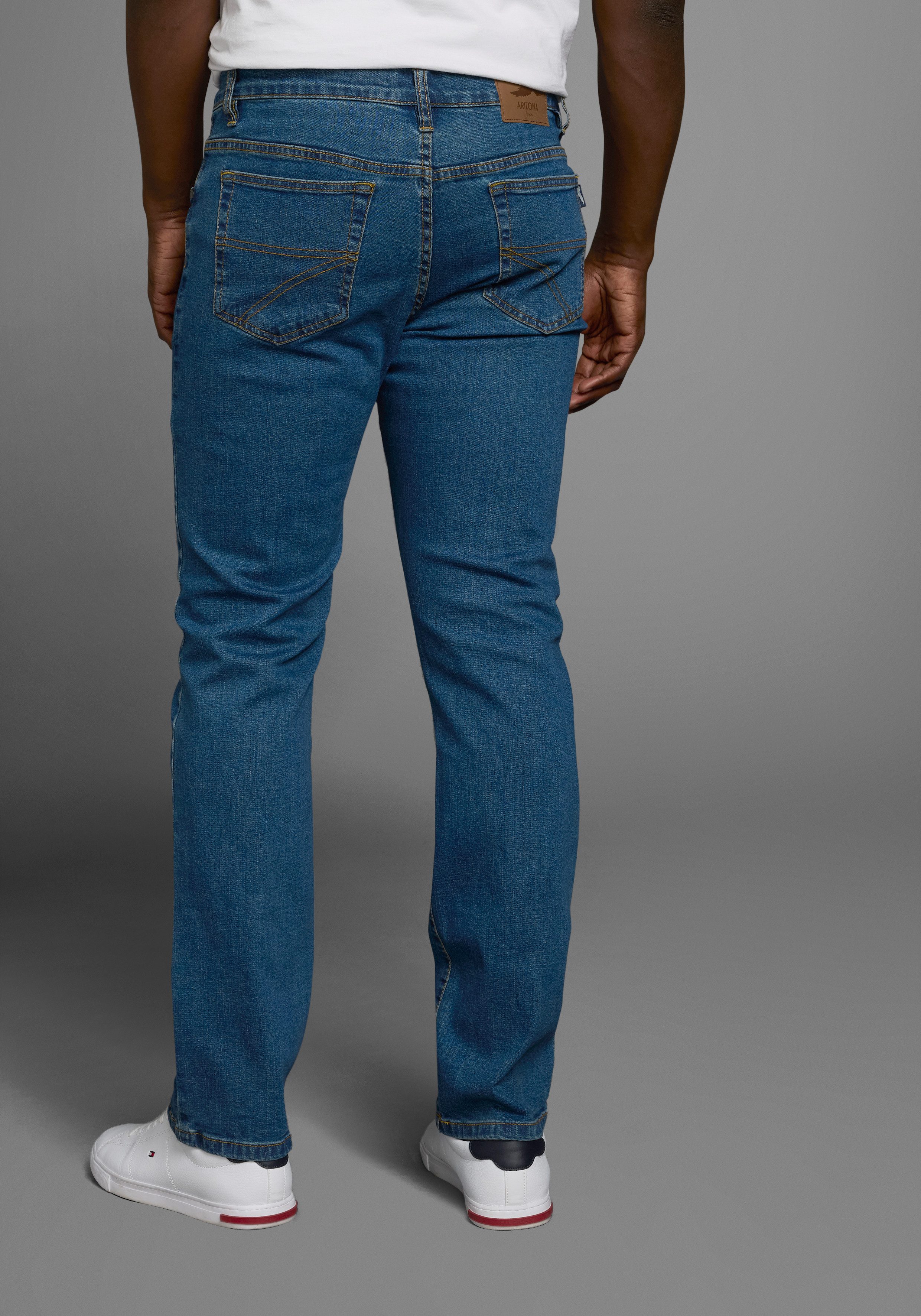Arizona Stretch jeans John rechte pasvorm, lage taille, met five-pocket-configuratie (set, 2-delig)