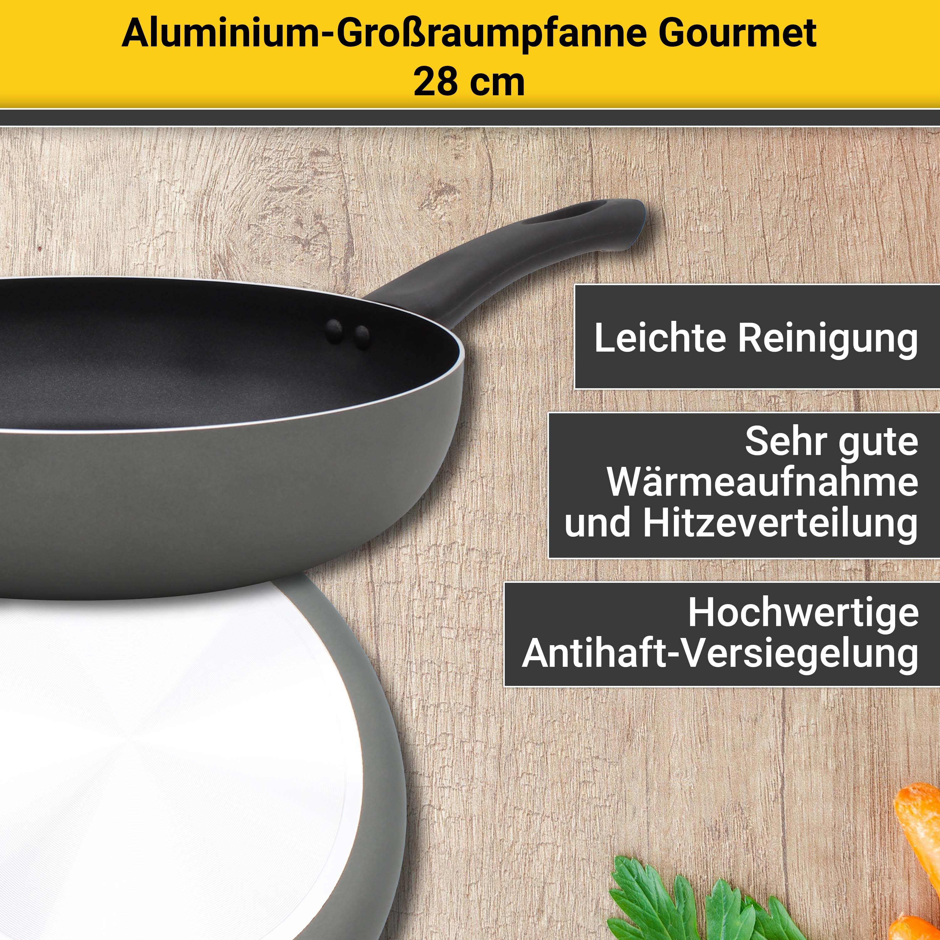 Krüger Koekenpan Aluminium gourmetpan, 28 cm voor inductiekookvelden geschikt (1-delig)