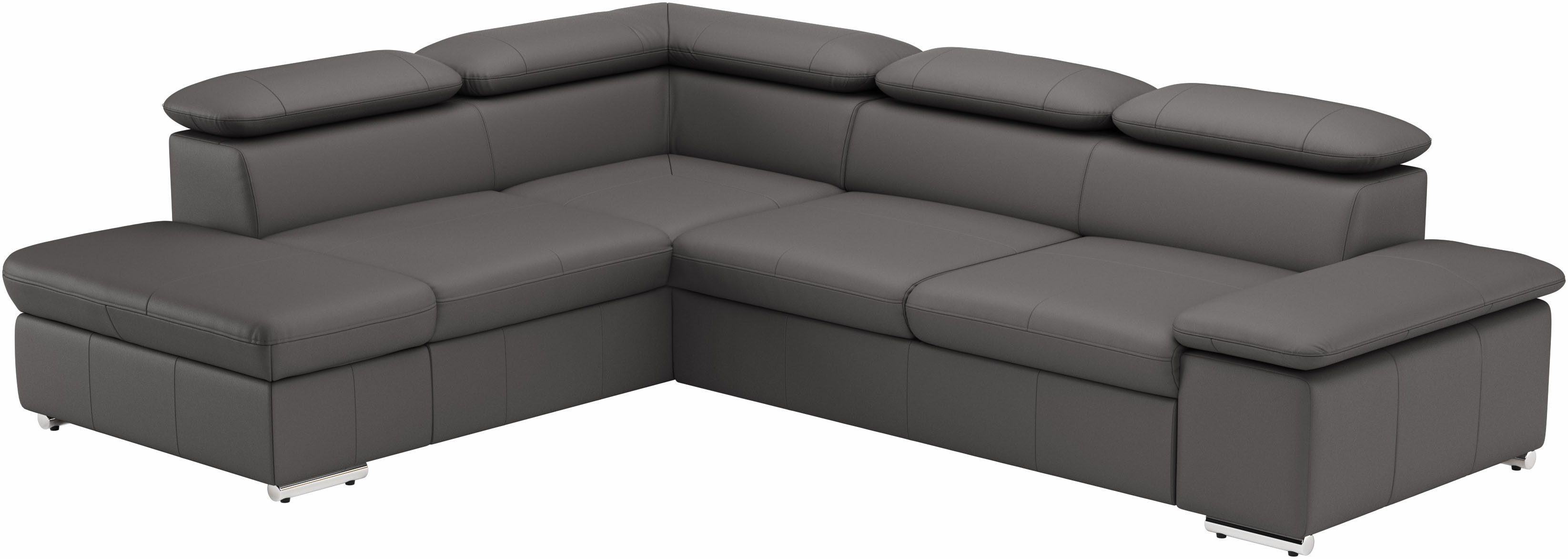 sit&more Hoekbank Valentine, L-vorm, bank met verstelbare arm- en hoofdsteun