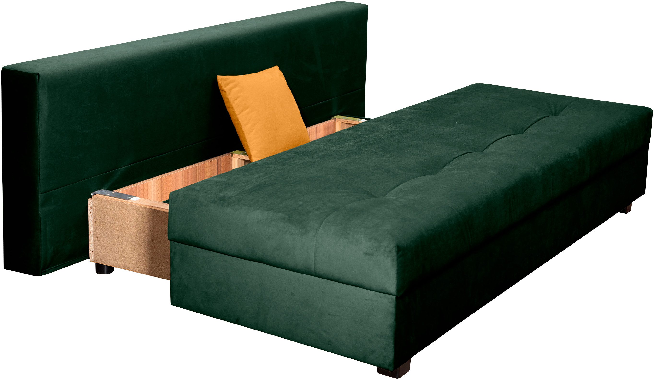 COLLECTION AB Slaapbank DARIA inclusief slaapfunctie en bedlade Slaapbank, bedfunctie, bedlade, inclusief rugkussens, veerkern