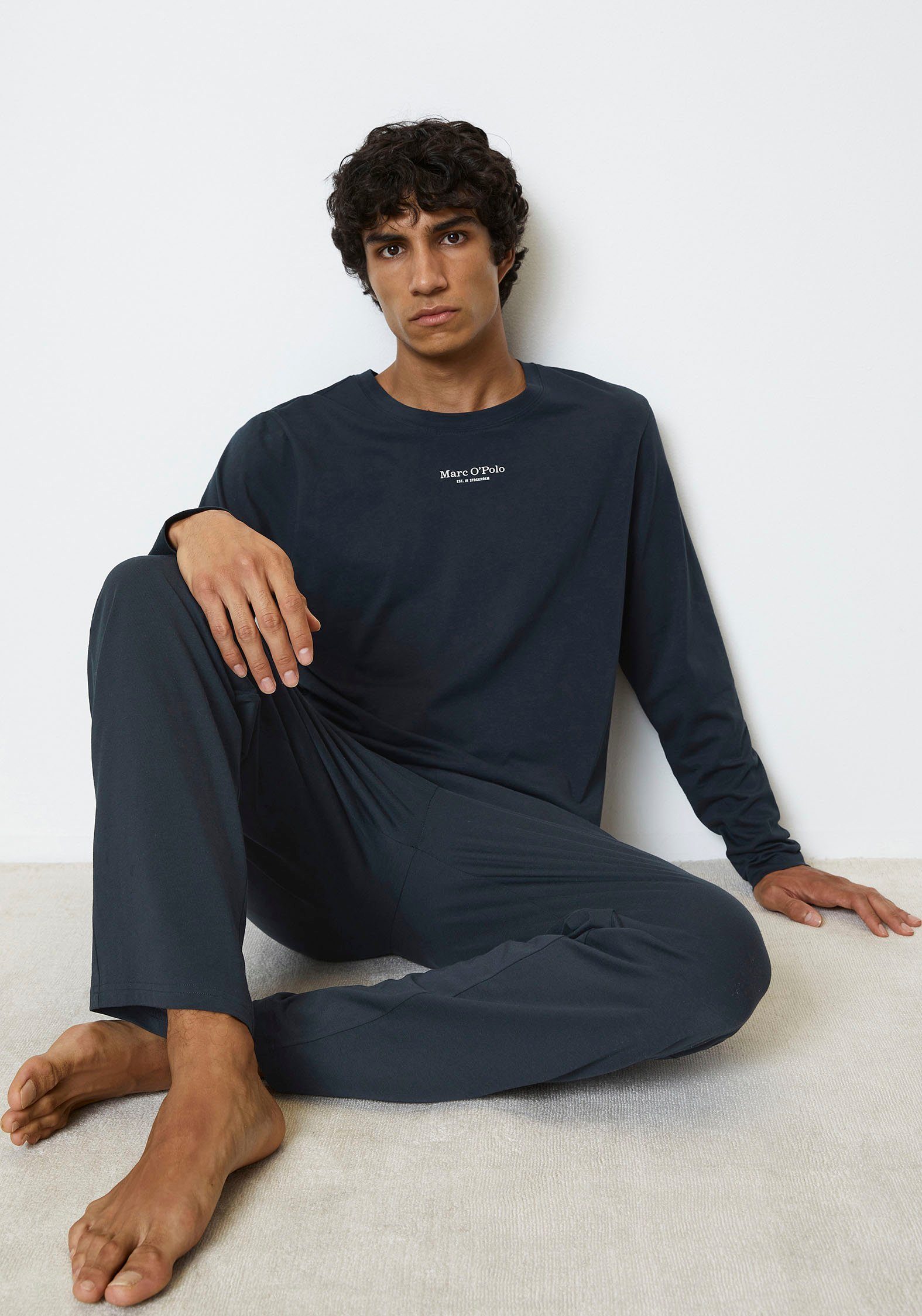 Marc O'Polo Shirt met lange mouwen Mix & Match Cotton met lange mouwen en logo-embossing