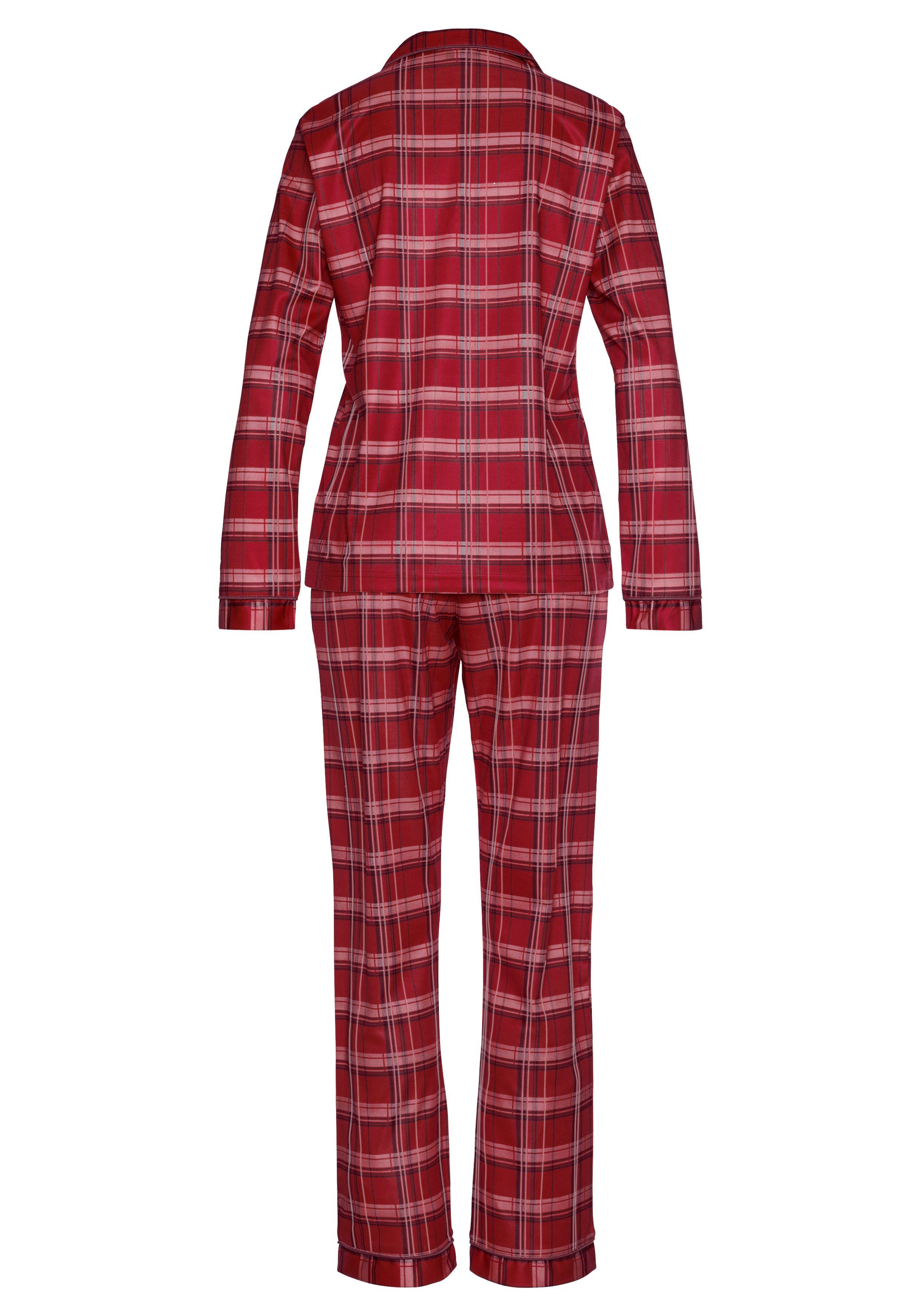 H.I.S Pyjama van flanel met alover ruitpatroon (set, 2-delig)