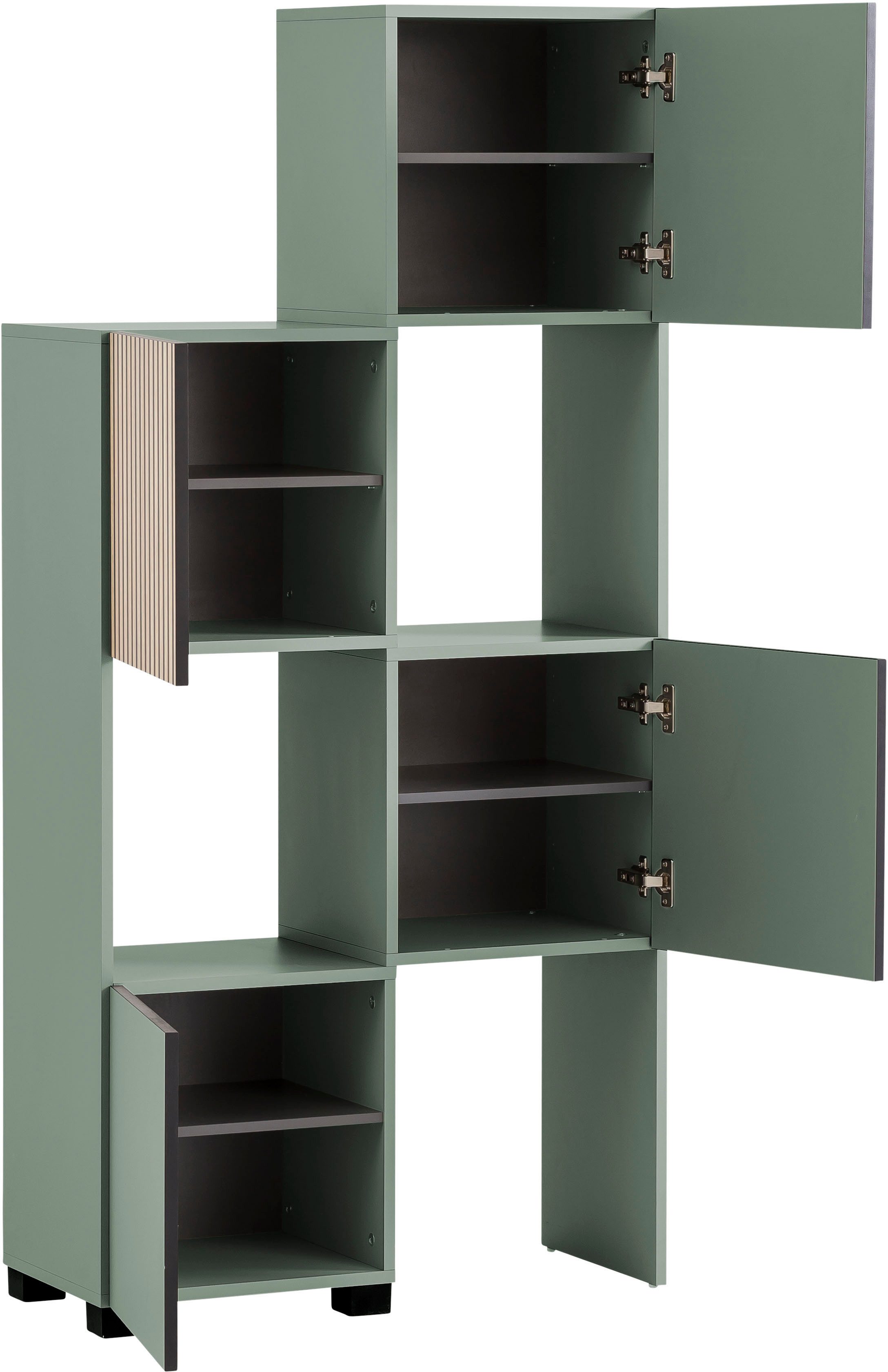 Schildmeyer Schuifkast Alexa, breedte variabel van 40 tot 70 cm Deurfront met akoestische print, greeploze opening