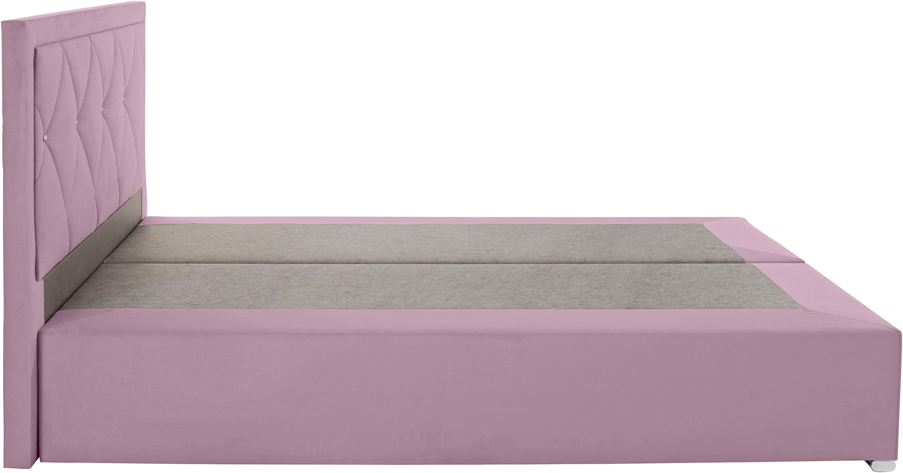 Leonique Boxspring Alfie, bestseller, optioneel met bedlade met strassteentjes in het hoofdbord, h2, h3 en h4 ter keuze