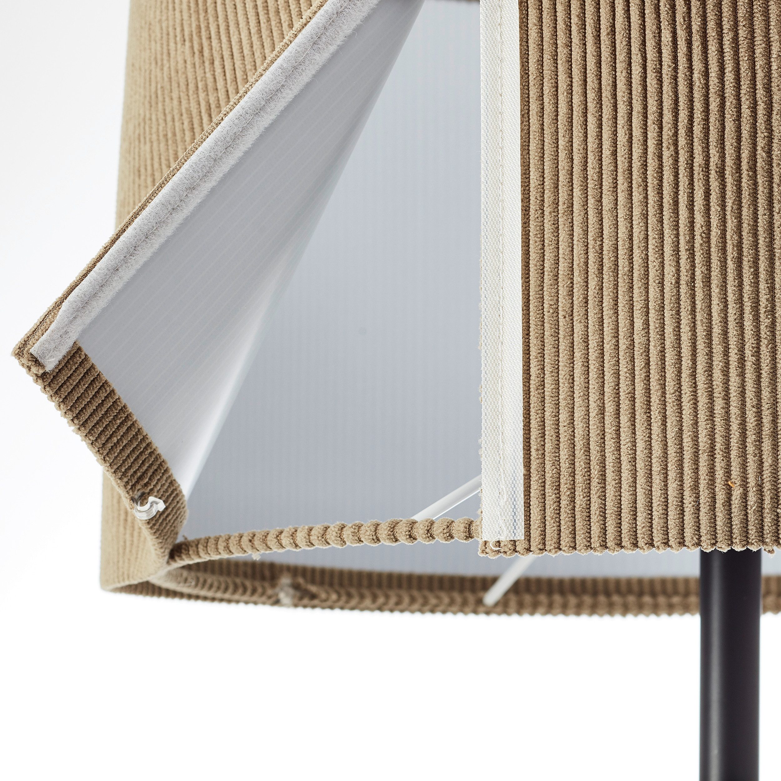 Brilliant Leuchten Staande lamp TONY met cord-lampenscherm, 150 x 35 cm, e27, metaal/textiel, grijs/zwart