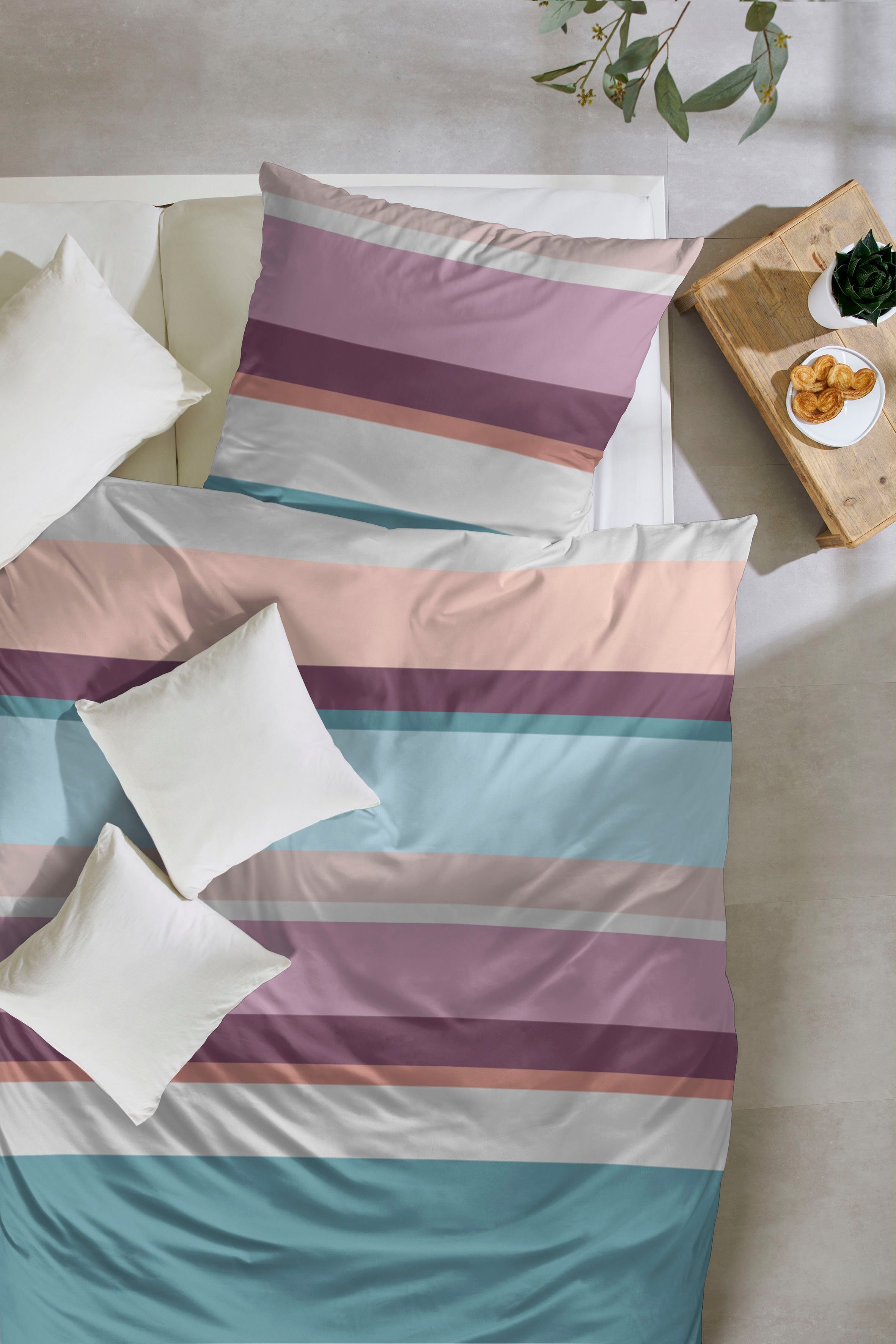 Primera Overtrekset Heavy Stripe met moderne strepen in frisse kleuren (2-delig)