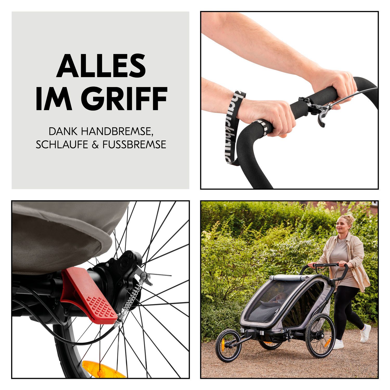 Hauck Kinderen fiets aanhanger Bike N Walk Duo voor 2 kinderen, incl. dissel