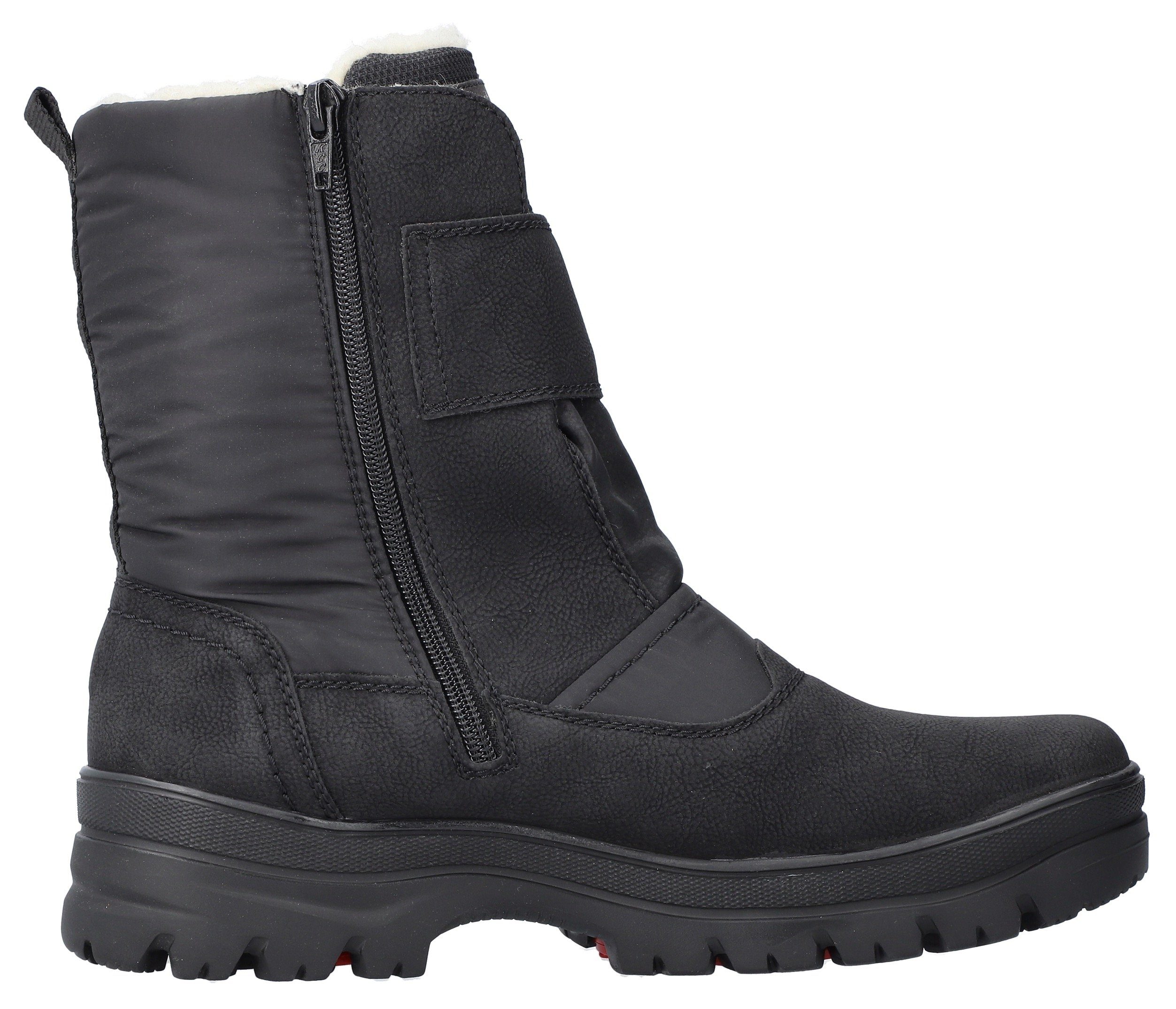 Rieker Winterlaarzen velcro boots with lambswool lining, flip grip sole and tex membrane