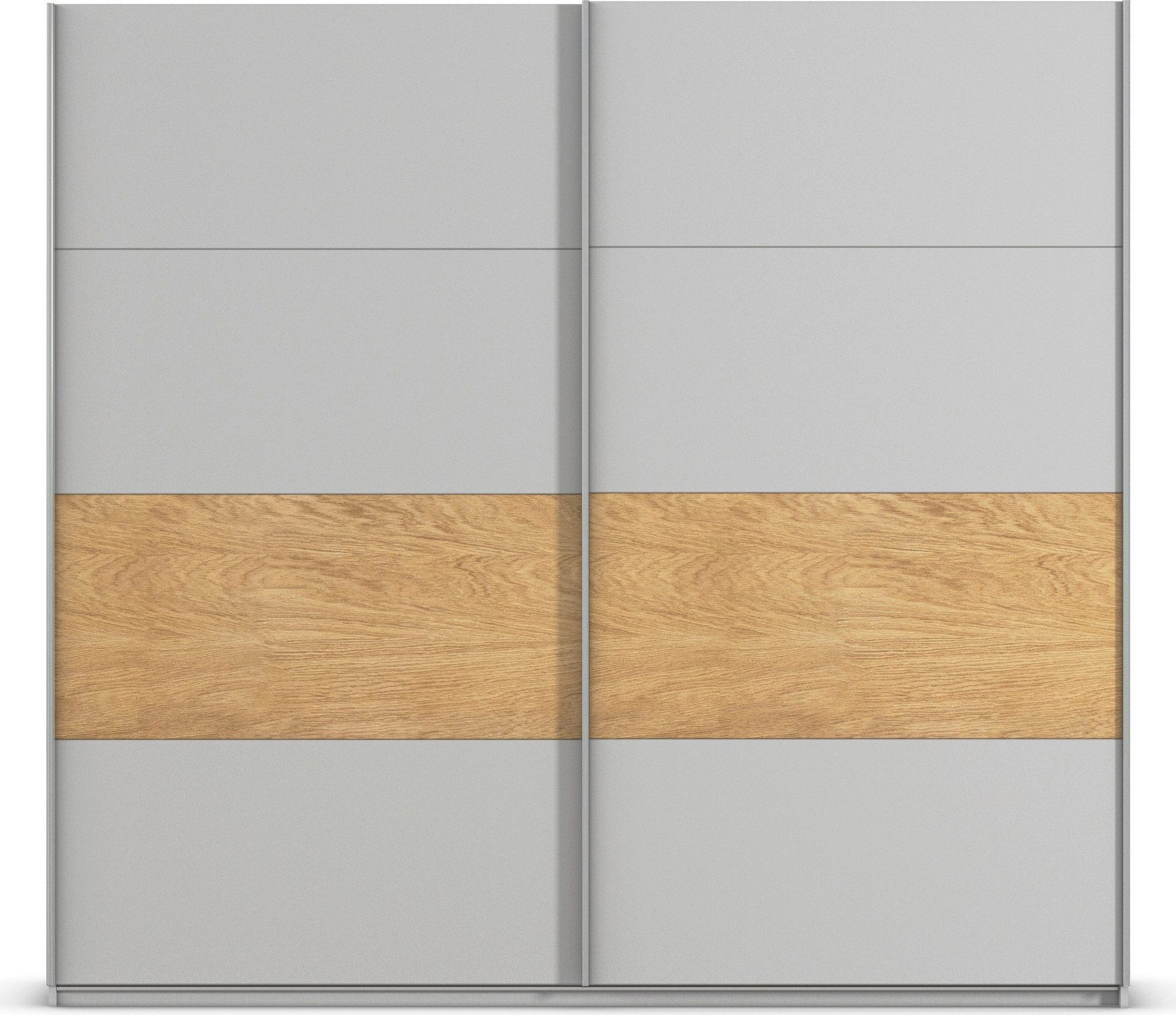 rauch Schuifdeurkast Kledingkast Kast Garderobe Slaapkamerkast MALVA Buikband afgewerkt in geborsteld eikenfineer MADE IN GERMANY