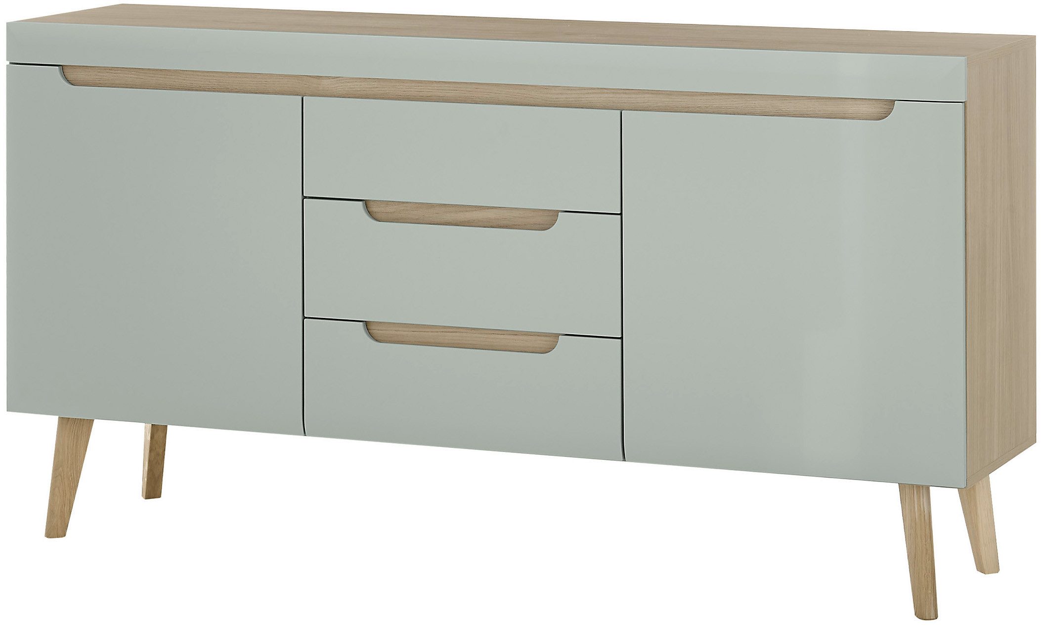 INOSIGN Dressoir Torge, dressoir, commode, ladekast afgeschuinde poten, drie kleuren, scandi design, 160 cm breed (1 stuk)