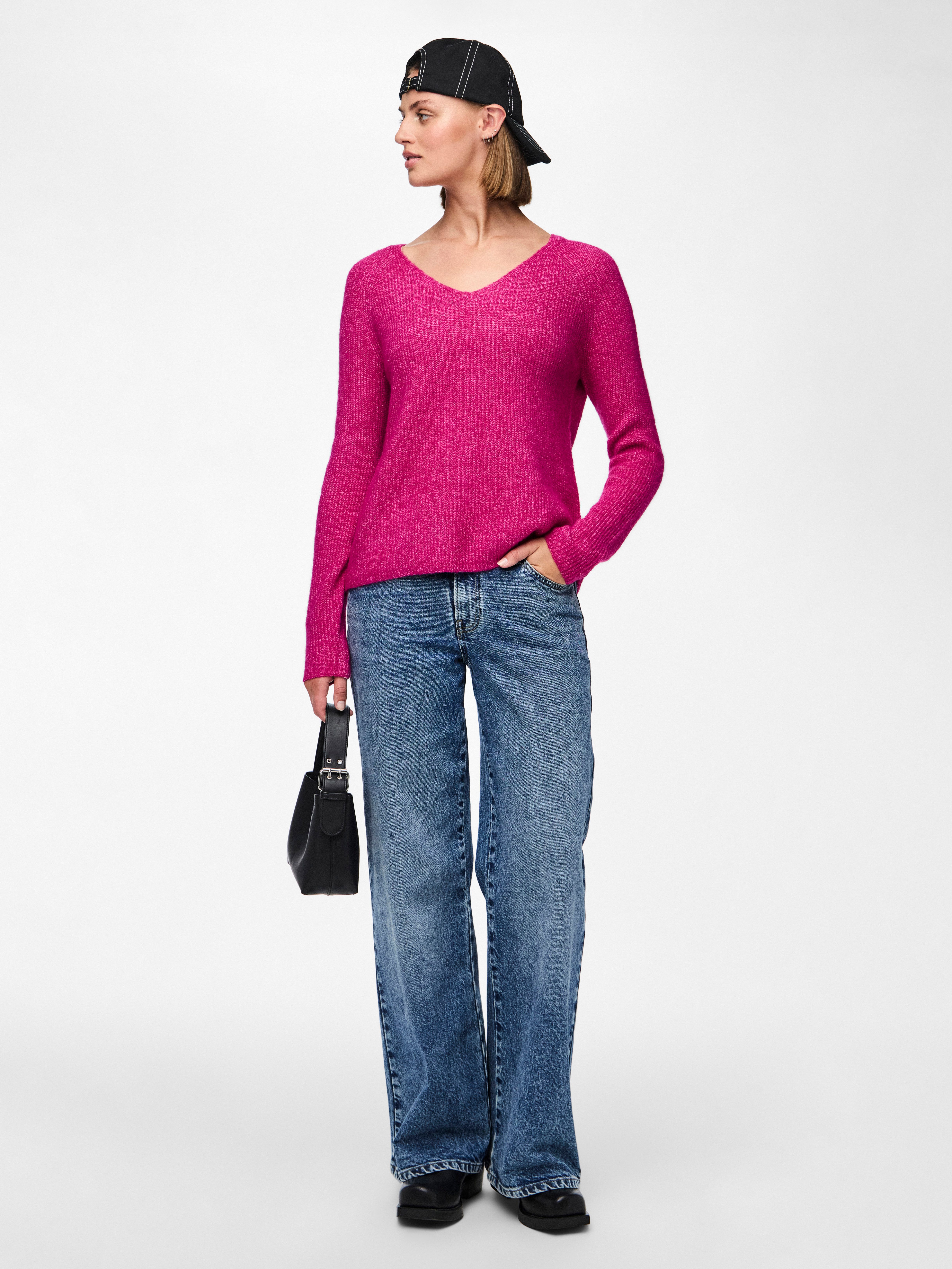 pieces Trui met V-hals PCELLEN LS V-NECK KNIT NOOS BC