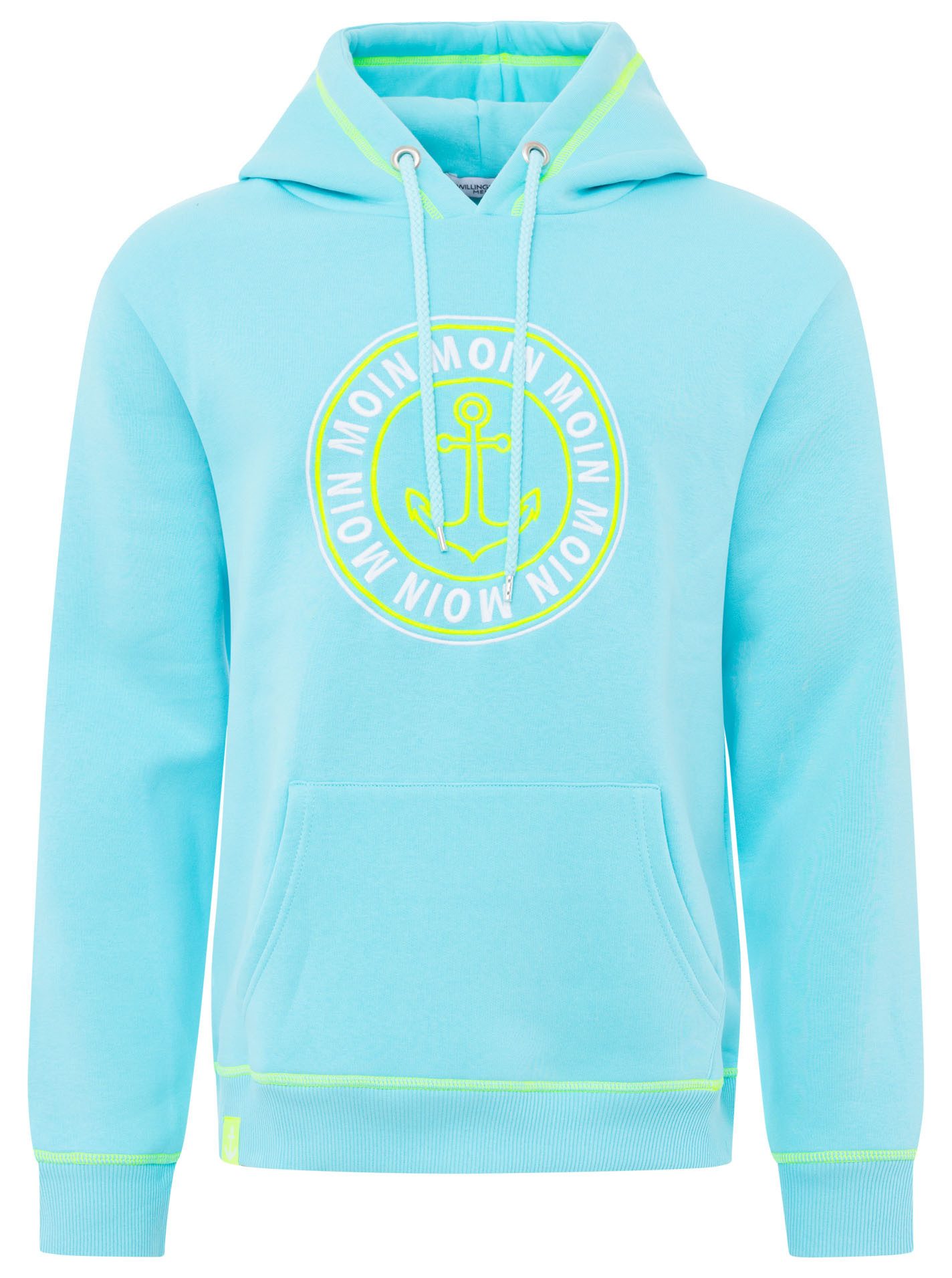 Zwillingsherz Hoodie met neongele contrasterende naad