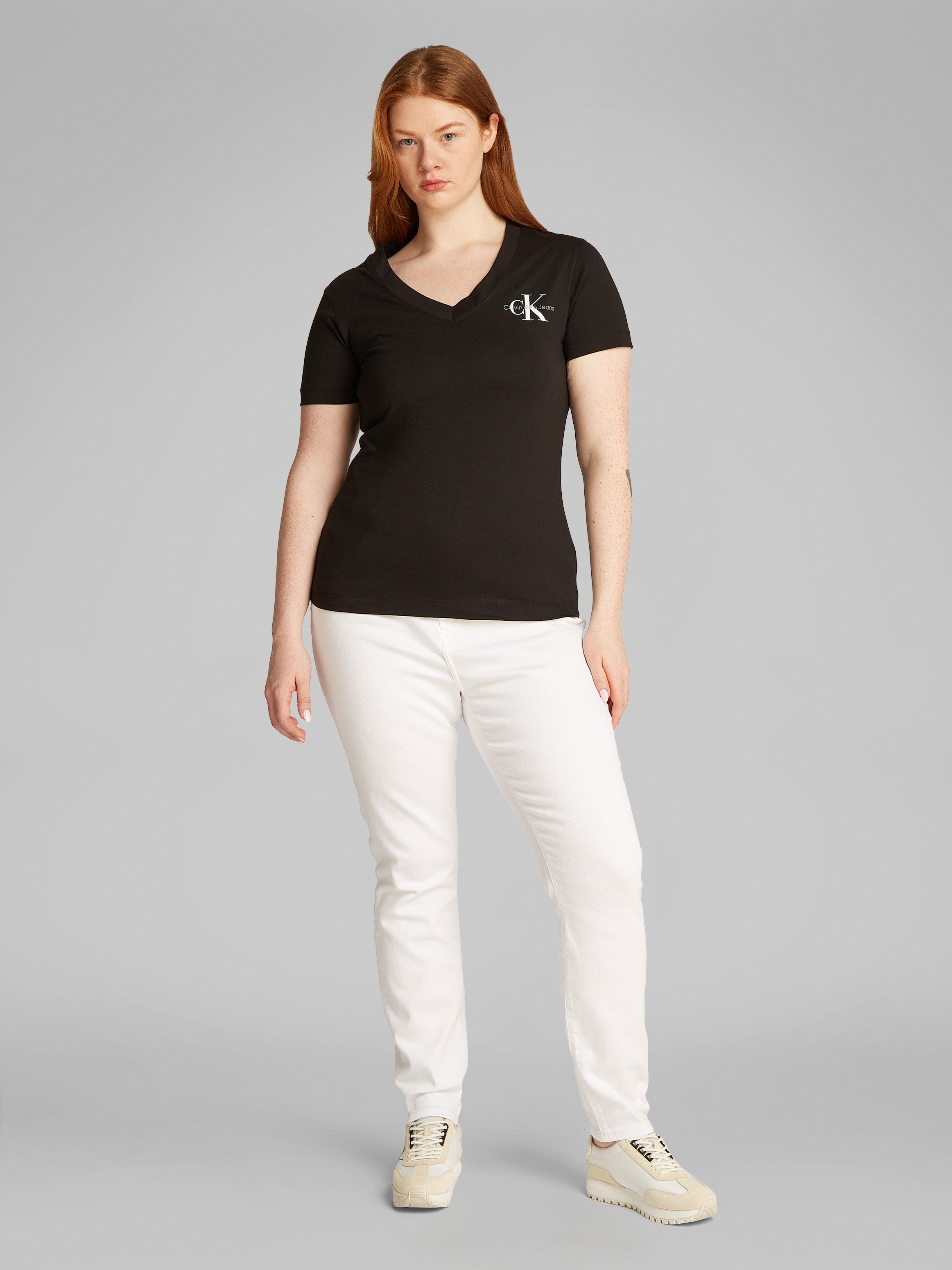Calvin Klein Jeans Plus T-shirt PLUS 2-PACK MONOLOGO V-NECK TEE (set, 2-delig, 2)