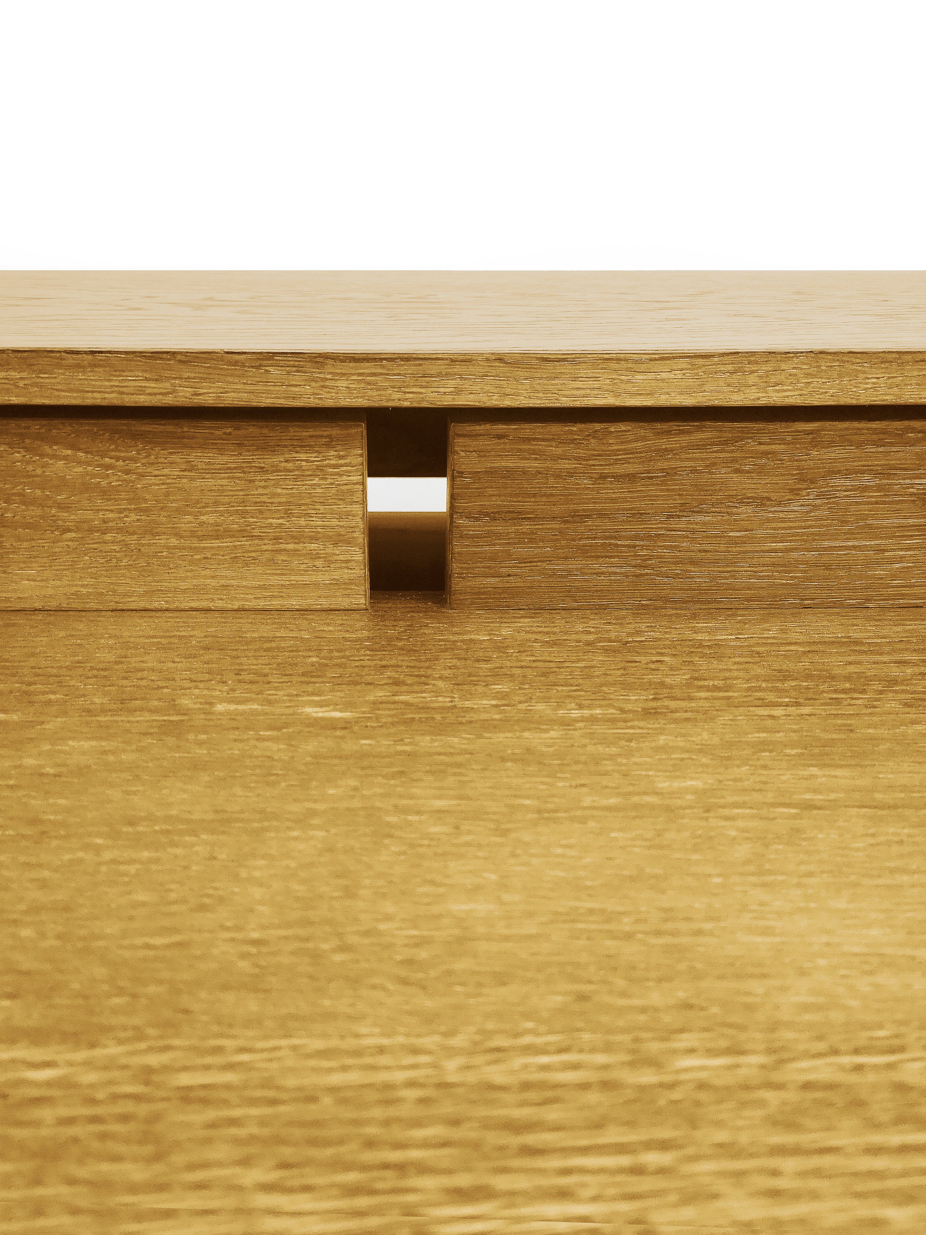 Woodman Bureau Carteret chique houtfineer van eiken, frame massief hout, breedte 115 cm