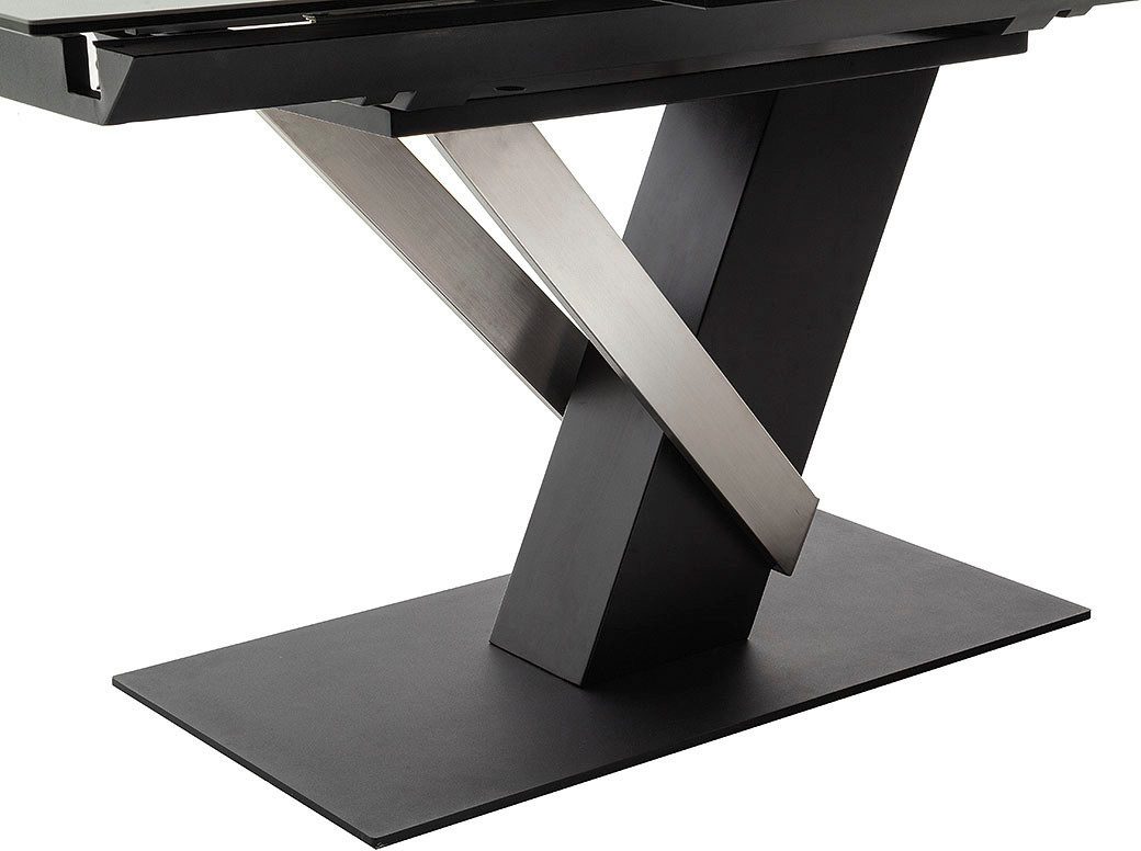MCA furniture Eettafel MASSARO tafel met voet 160-210 cm Keramiek, metaal, synchronisatie-uittrekmechanisme, uittrekbaar, 6-8 personen