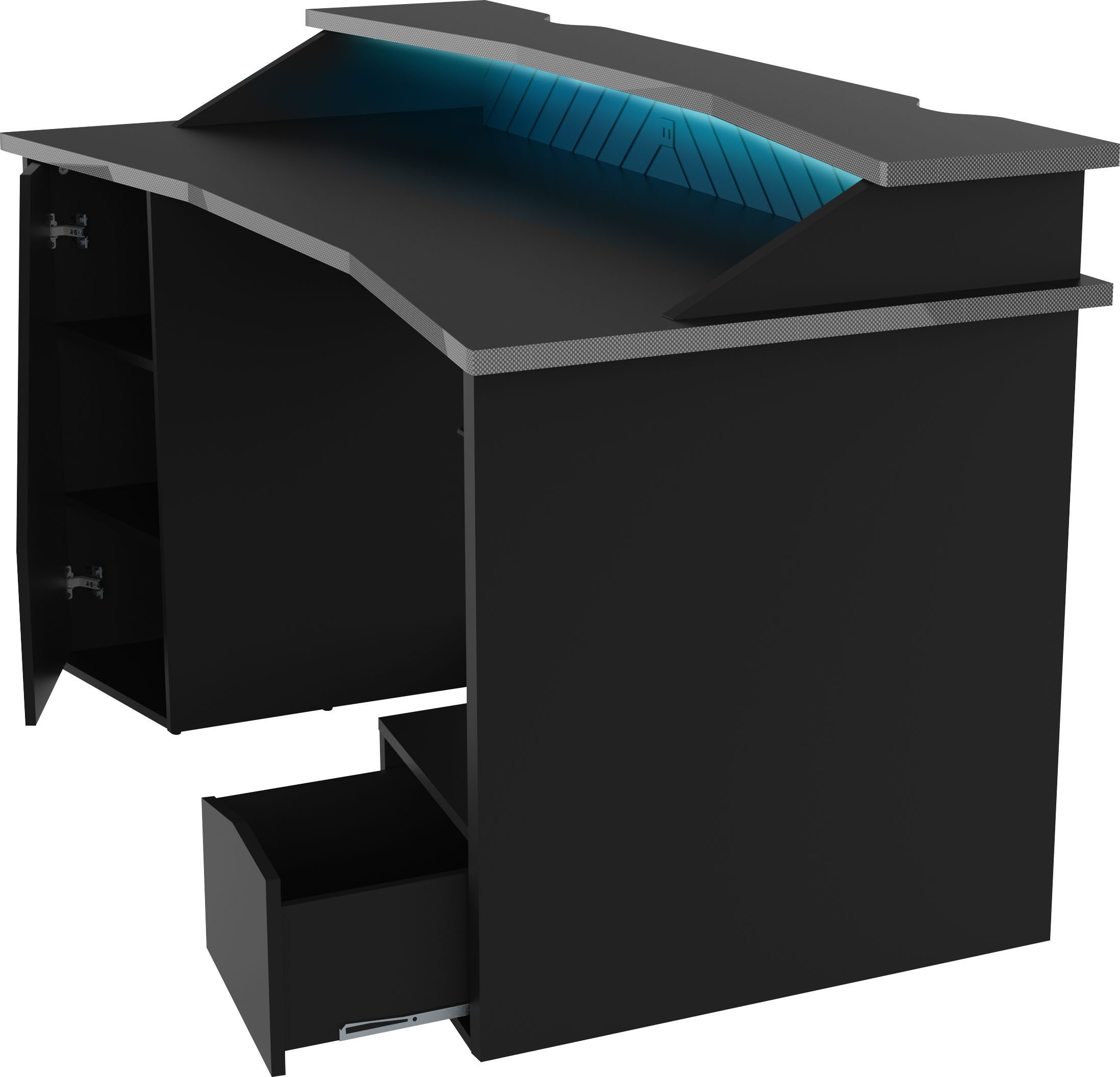 Demeyere GROUP Bureau Venom Gaming bureau mat zwart met 1 headsethouder