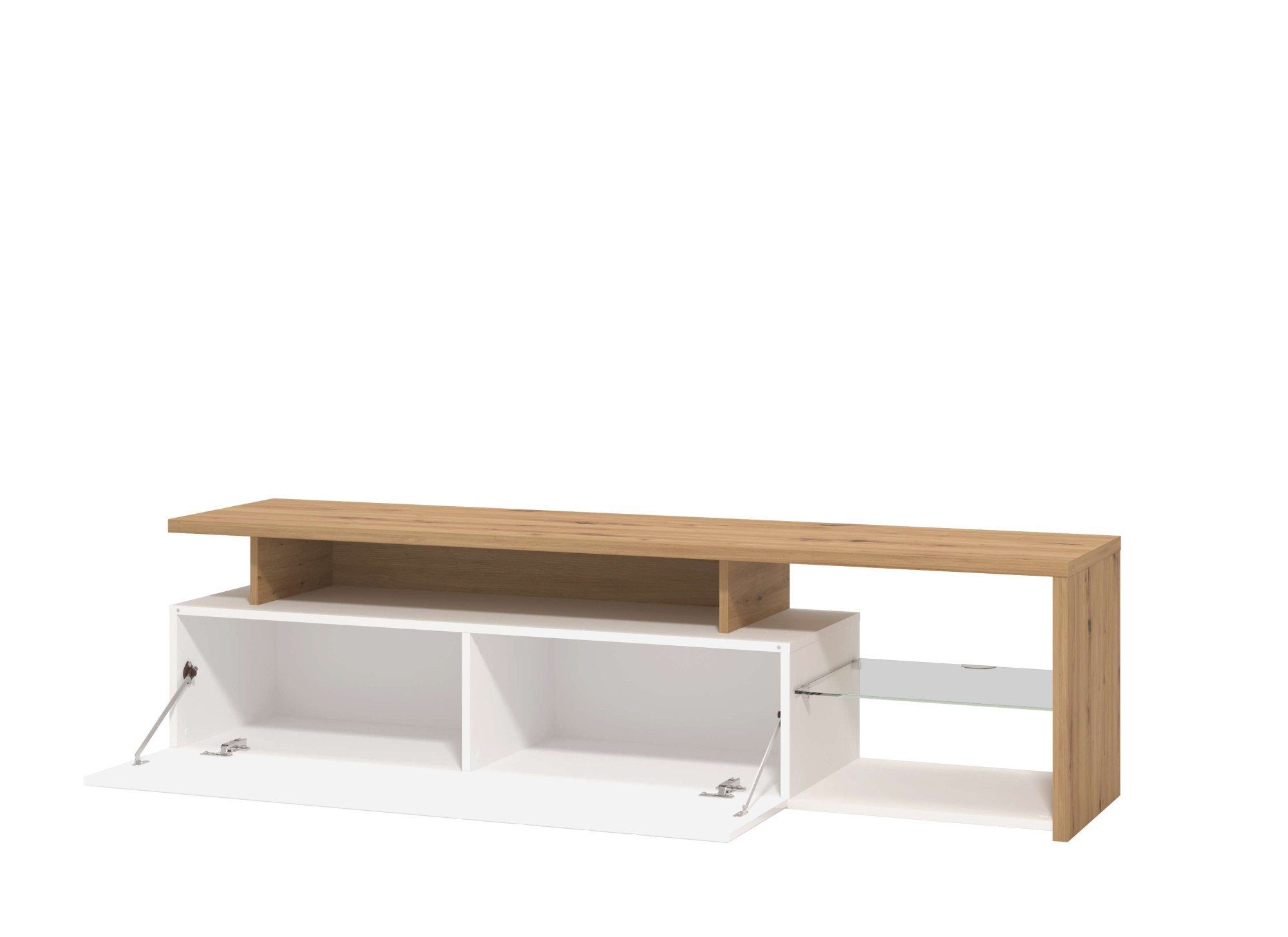 INOSIGN Tv-meubel Arctic TV-Board TV-kast, Br. 170 cm, met en zonder LED-verlichting, front met frezing