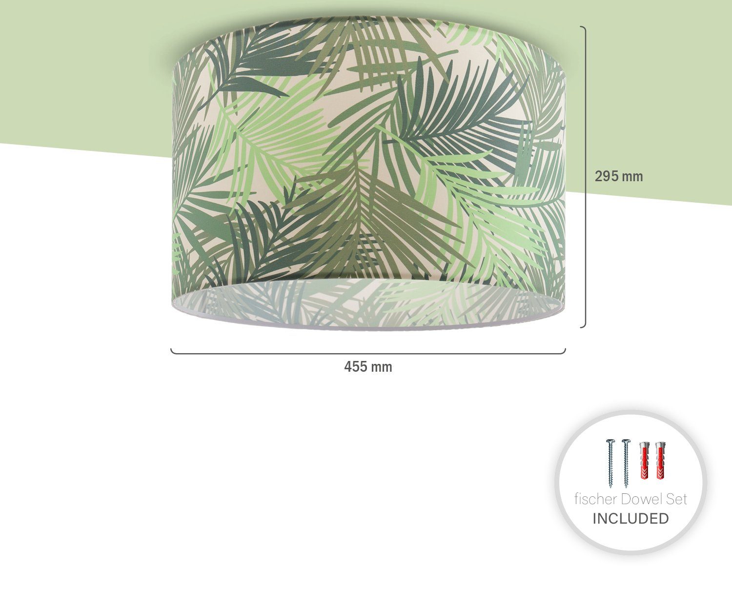 Paco Home Plafondlamp Oostende 534 Plafondlamp woonkamer lampenkap eettafel slaapkamer palm
