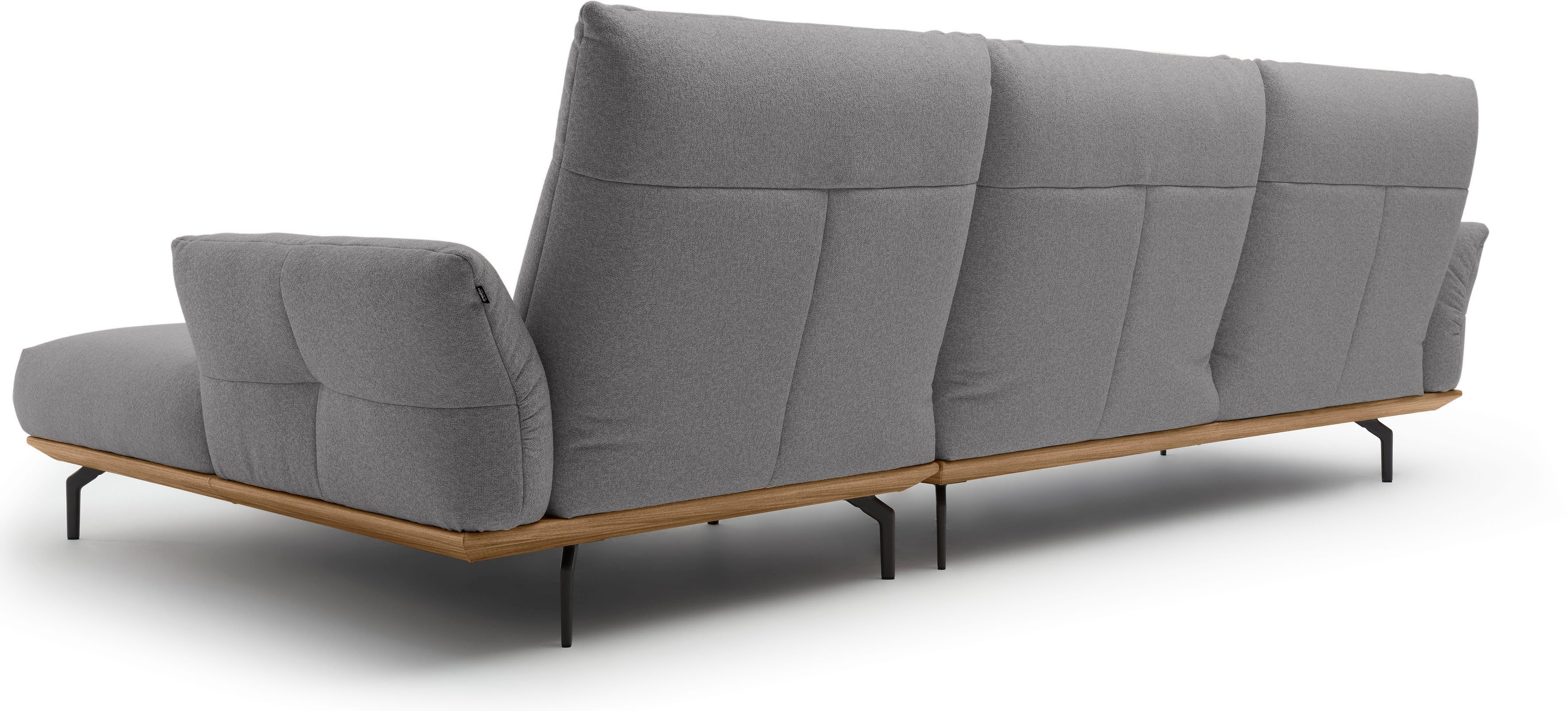 Creation BY ROLF BENZ Hoekbank Hs.460 Sokkel in walnotenhout, onderstel in umbra grijs, breedte 318 cm