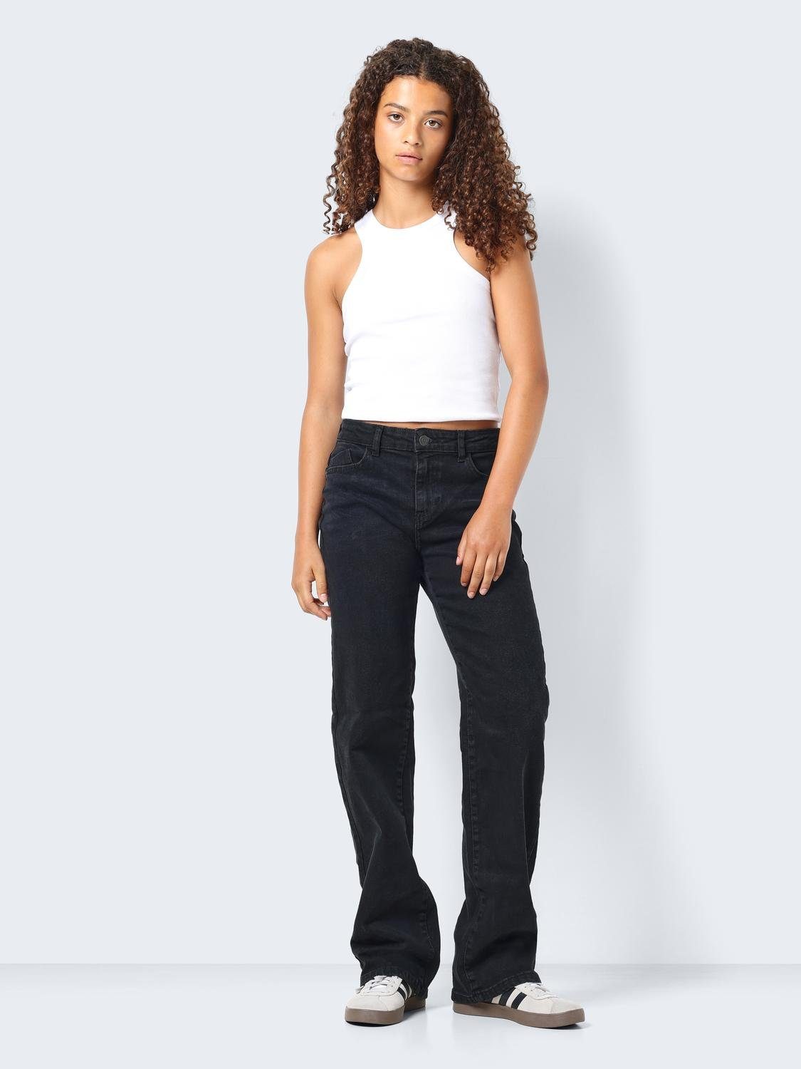 Noisy may Straight jeans NMYOLANDA NW WIDE JEANS BLACK NOOS