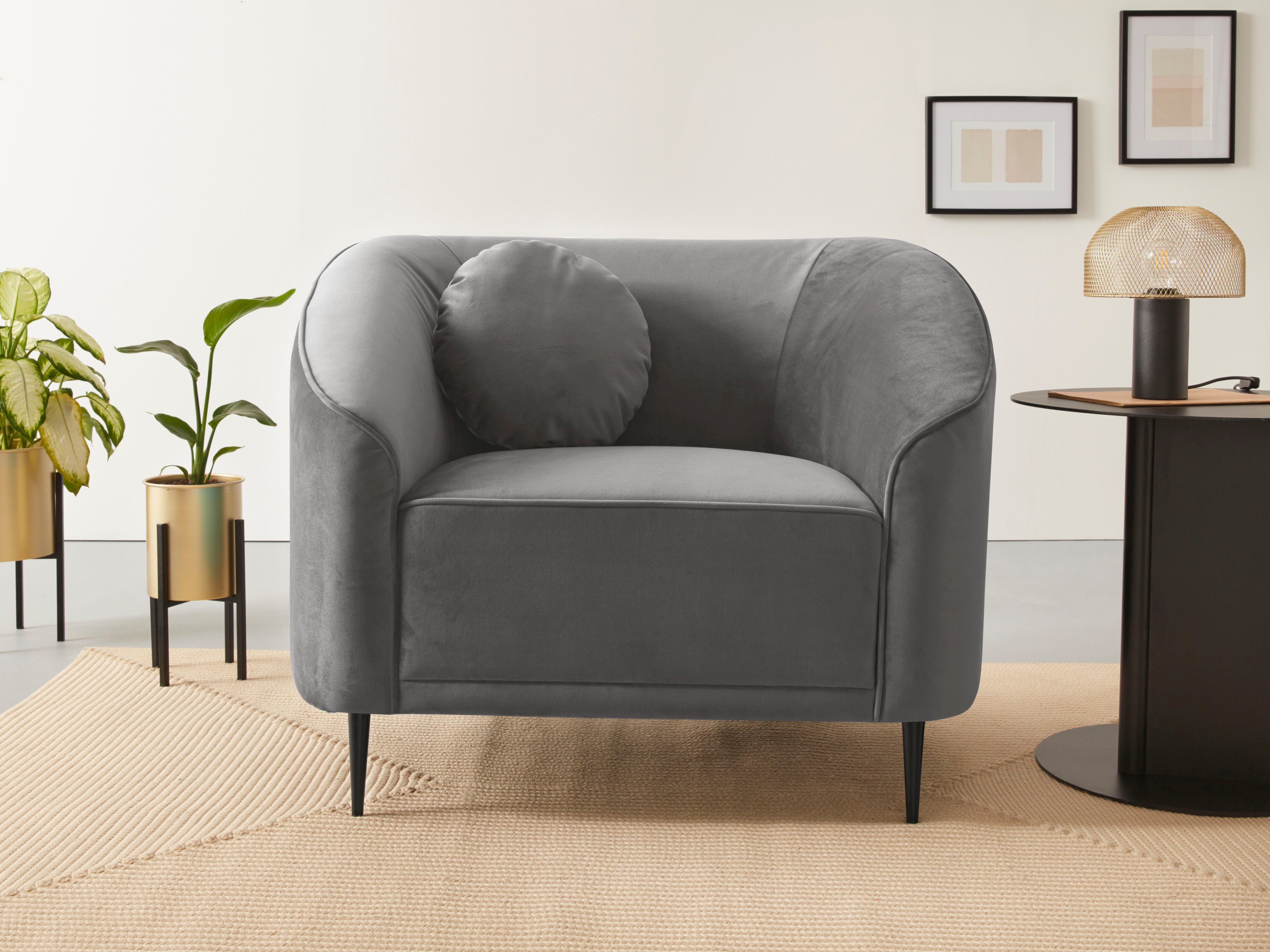 Leonique Fauteuil Ashly in 3 overtrekvarianten, bouclé, fluwelige look en zachte structuurstof.