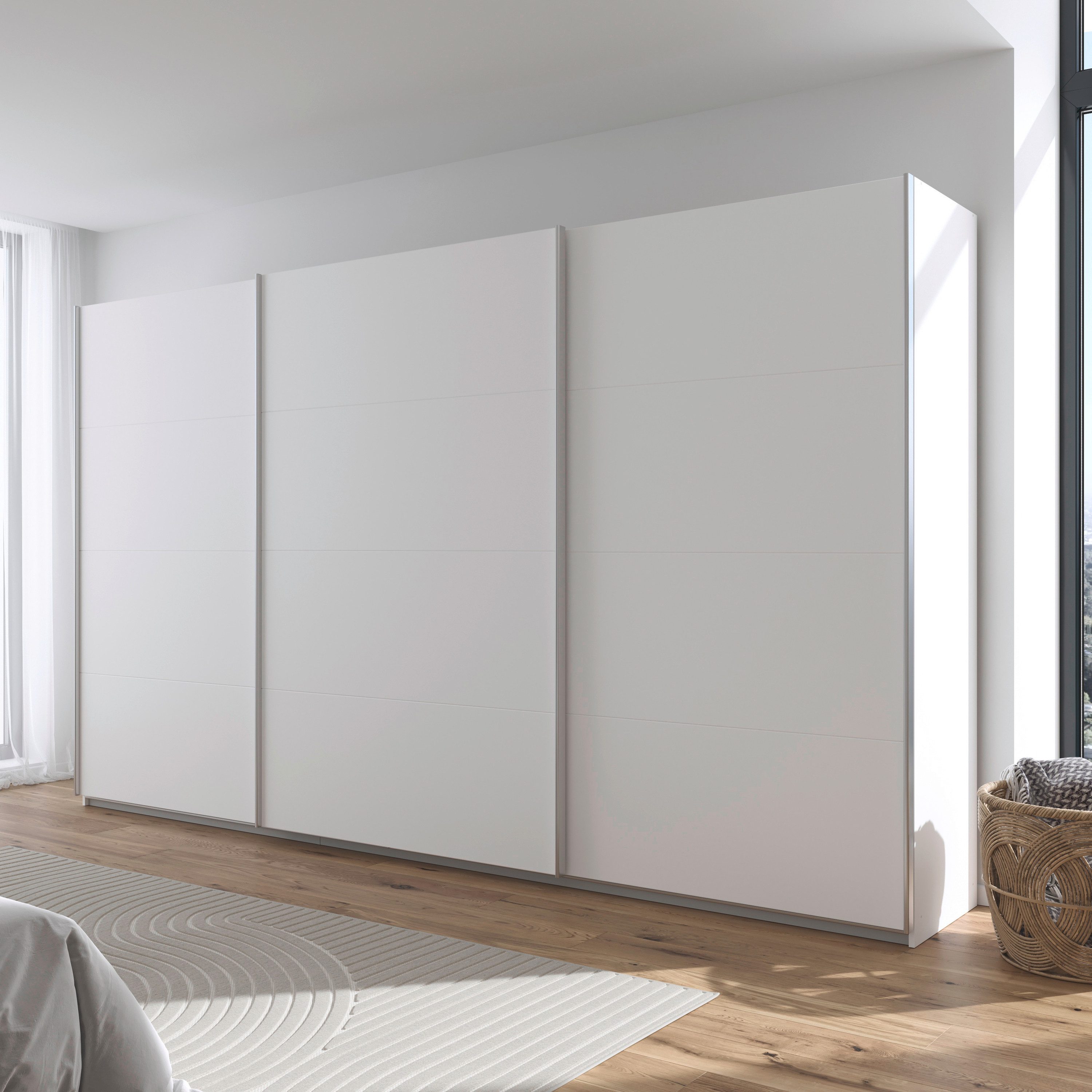 rauch Schuifdeurkast Kledingkast kast garderobe AGORDO met decor- of hoogglansfront doordachte binnenuitrusting, in 4 breedtes en 2 hoogtes made in germany
