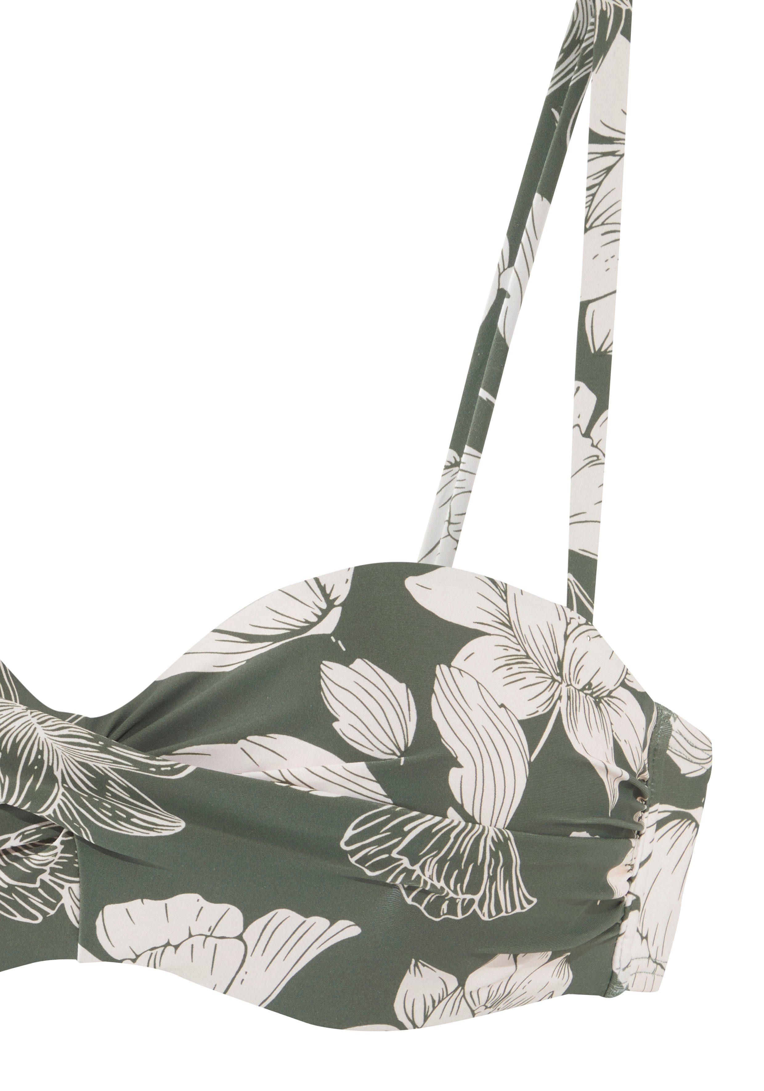 s.Oliver RED LABEL Beachwear Beugelbandeau bikinitop Lady met een bloemmotief