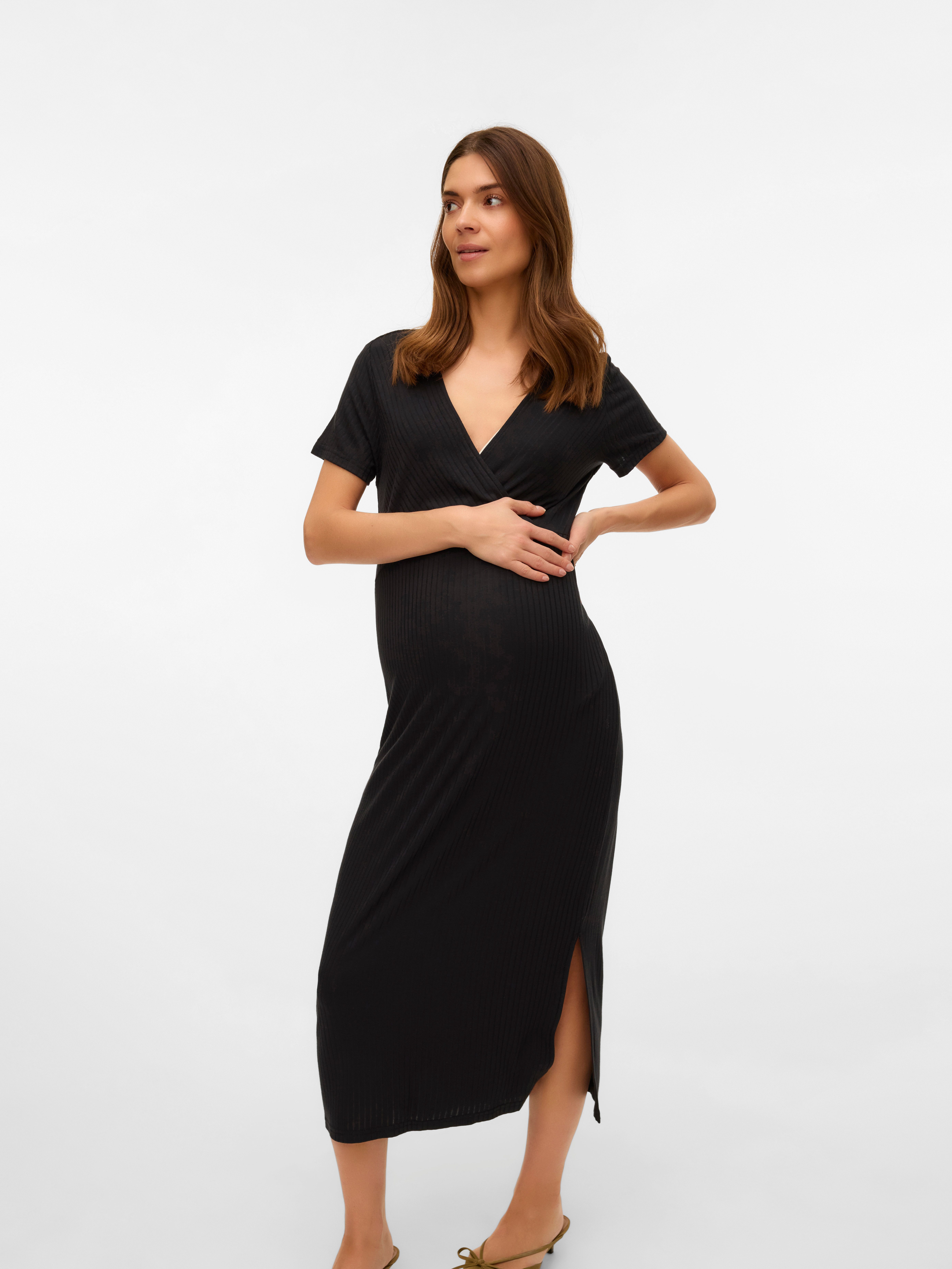 Mamalicious Jerseyjurk MLTRINITY TESS SS JRS MIDI DRESS 2F NOOS