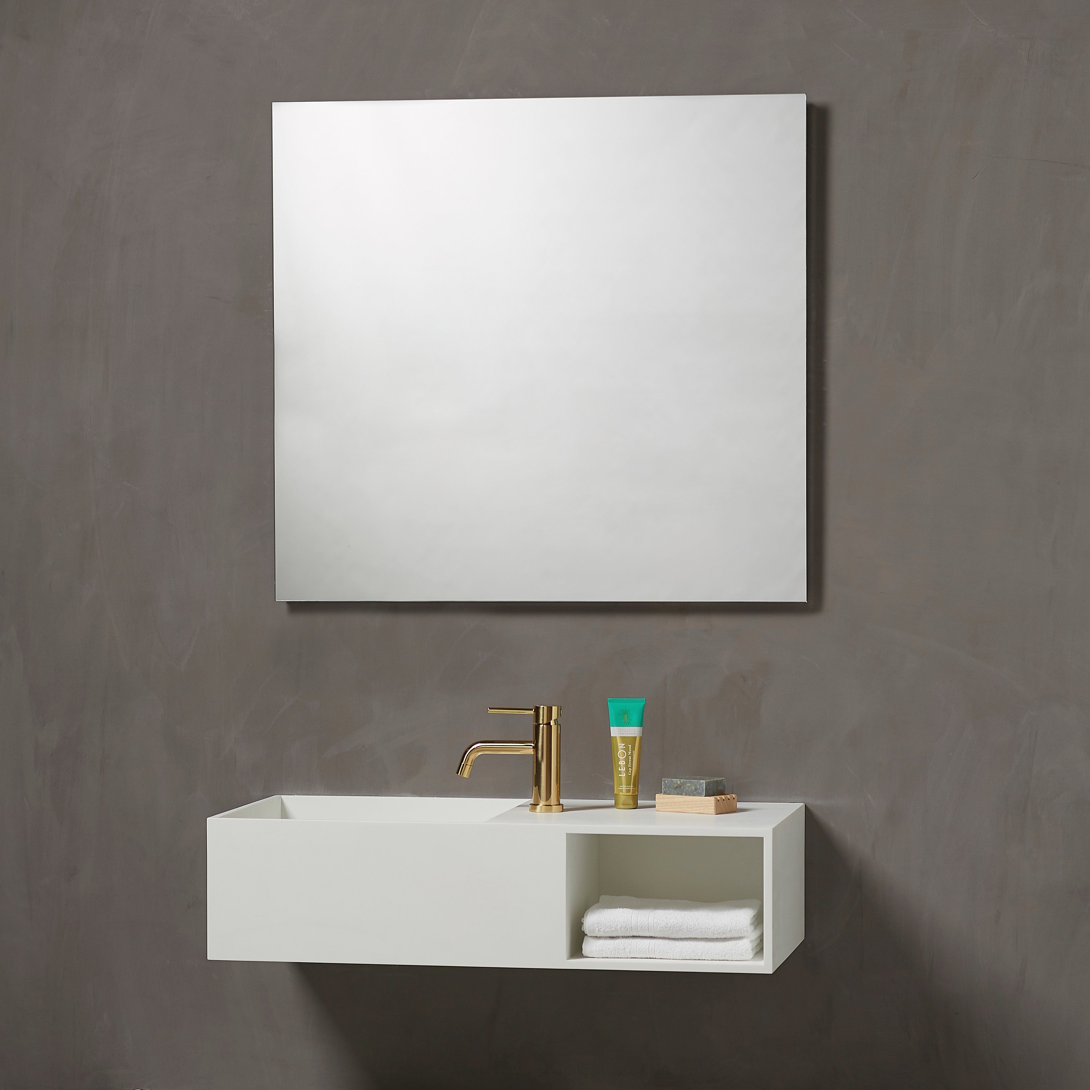 Loevschall Badspiegel Vejle 75x80 cm, met verlichting