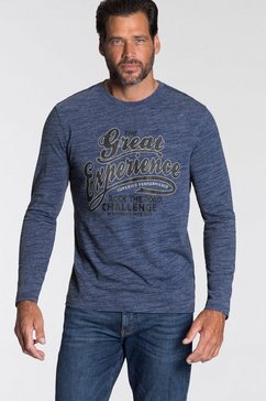 arizona shirt met lange mouwen arizona shirt met lange mouwen in een gemêleerde look en modieuze print blauw