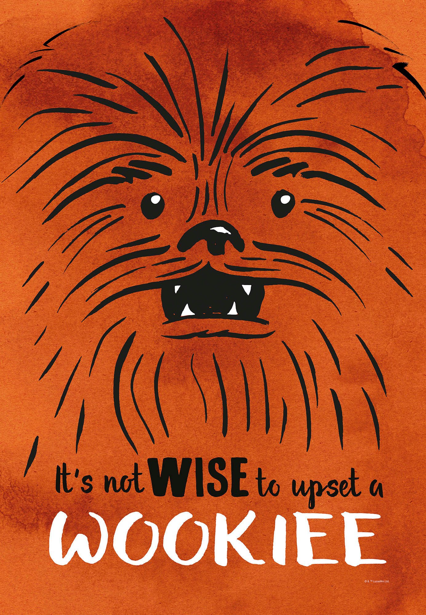 Komar Artprint op linnen Star Wars Don´t Upset Wookiee - Afmeting 40 x 60 cm (1 stuk)
