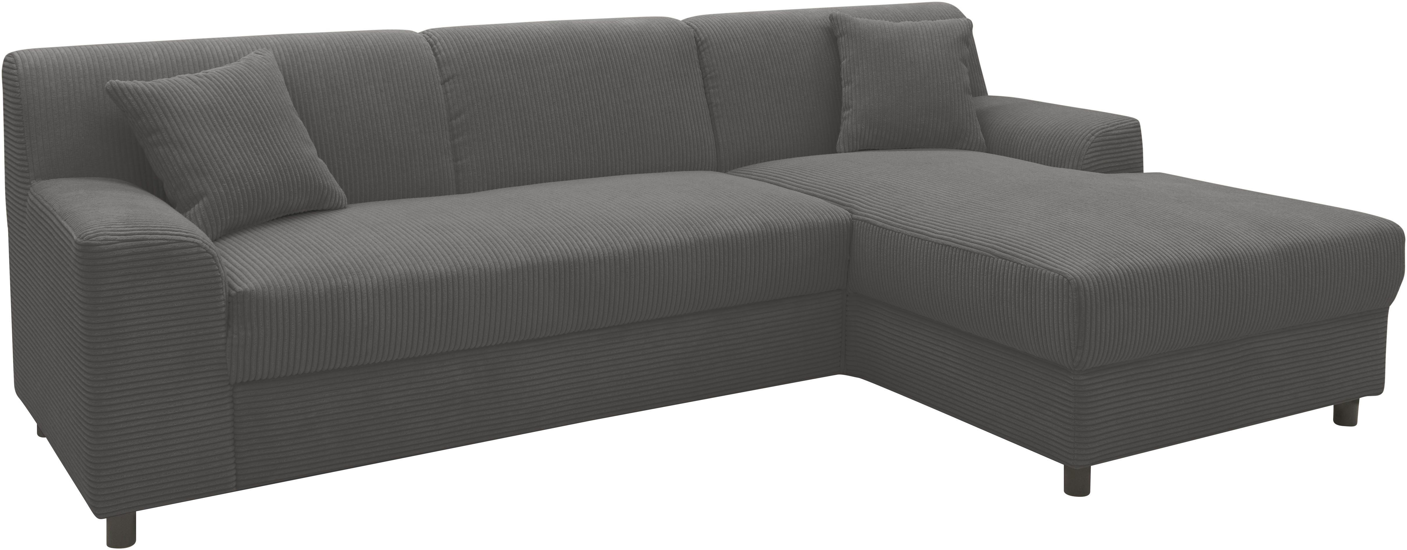 DOMO collection Hoekbank Turah 2, L-Vorm, Corduroy of Luxe-Microvezel, comfortabele binnenvering