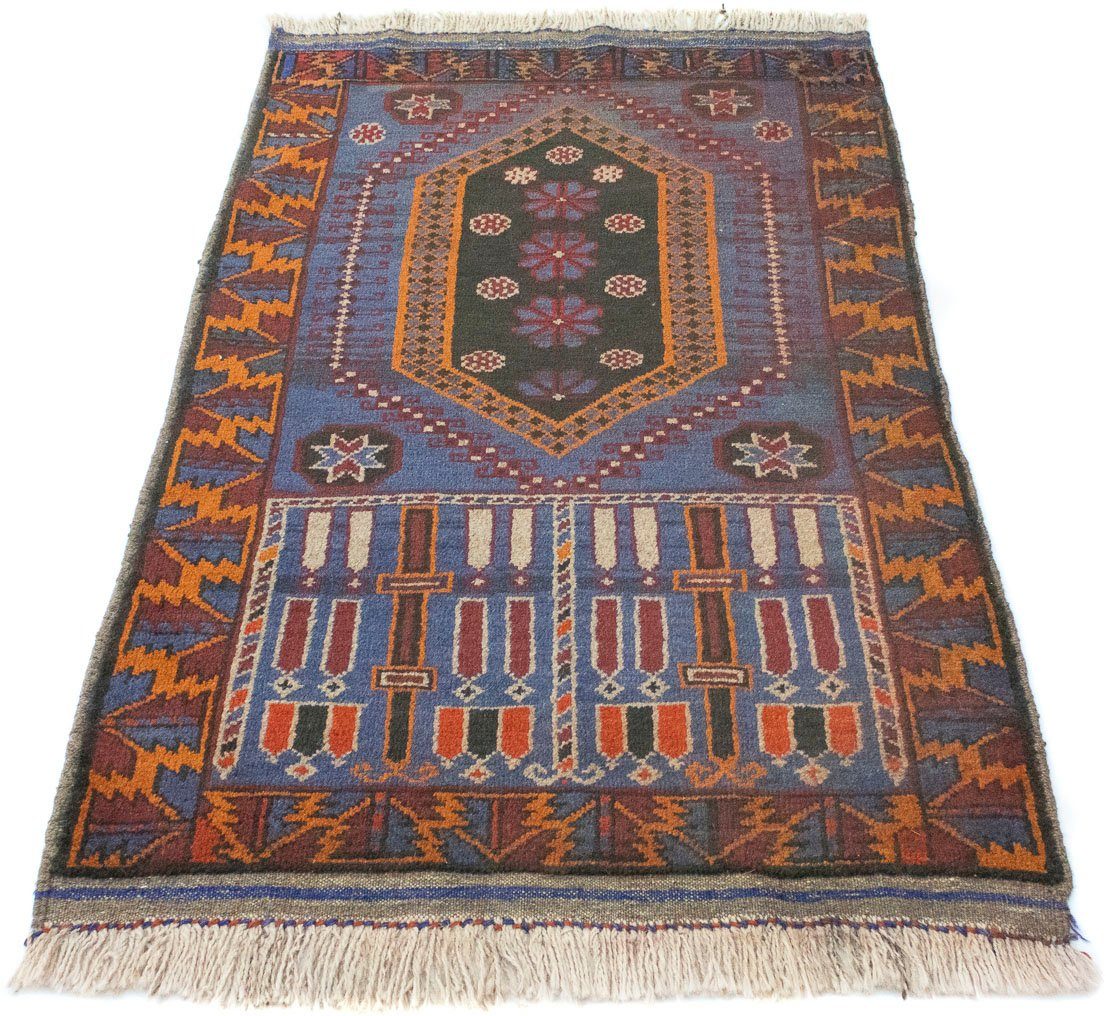morgenland Wollen kleed Belutsch vloerkleed met de hand geknoopt blauw handgeknoopt