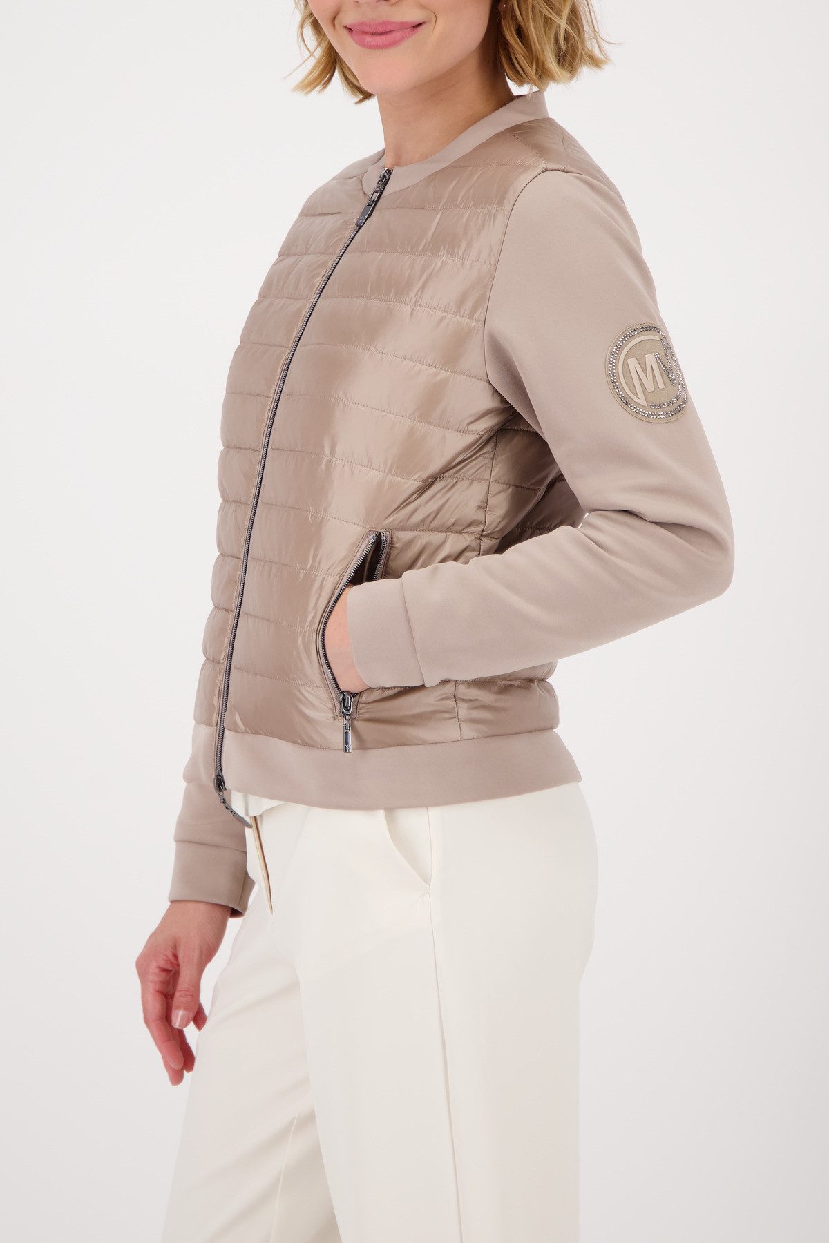 Monari Gewatteerde jas Jas Gewatteerd + Neopreen Regular fit met ronde hals