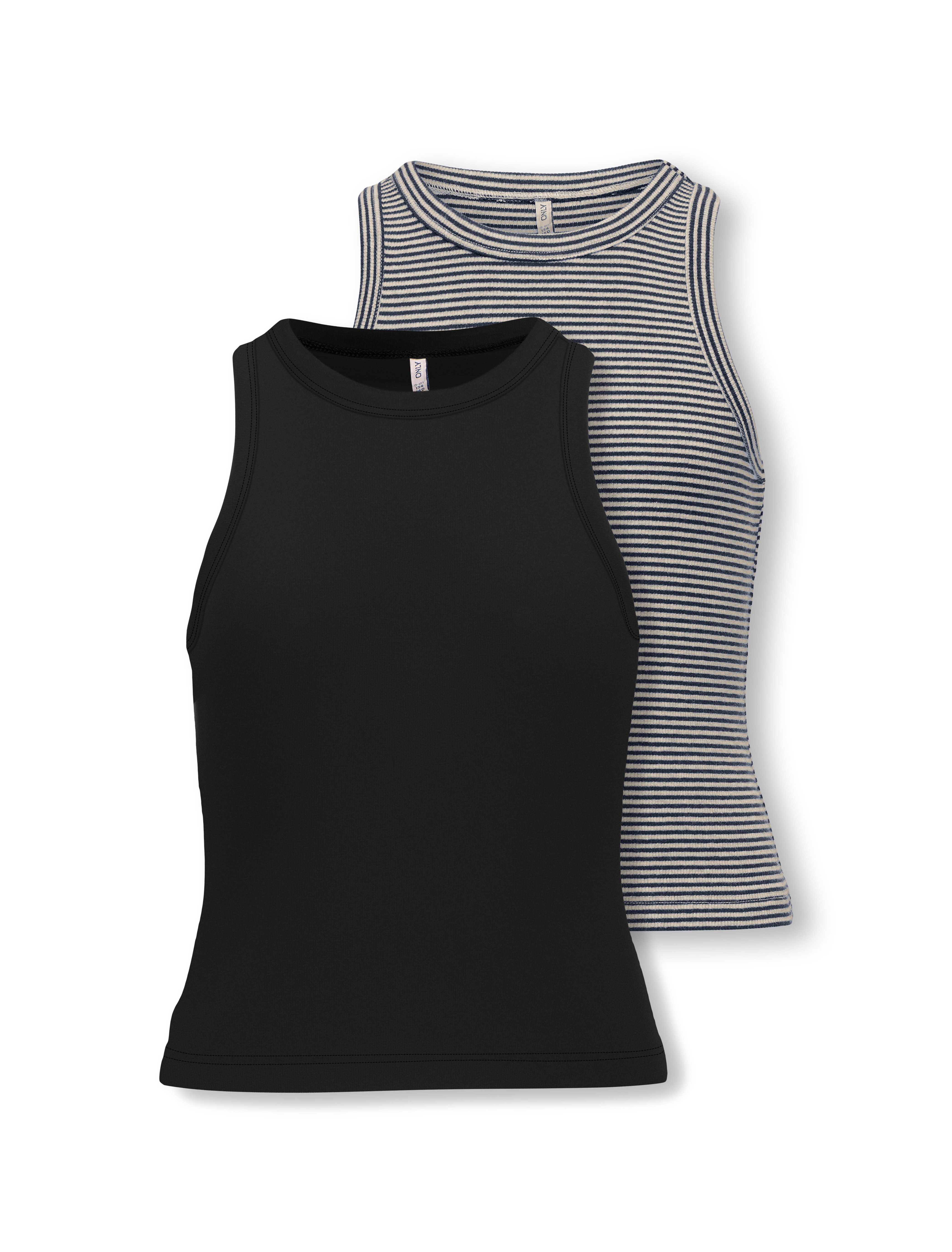 KIDS ONLY Shirt met ronde hals KOGJILL LIFE S/L TANK TOP JRS 2-PACK (Set van 2) meisjes t-shirts maat 158 (164) zwart